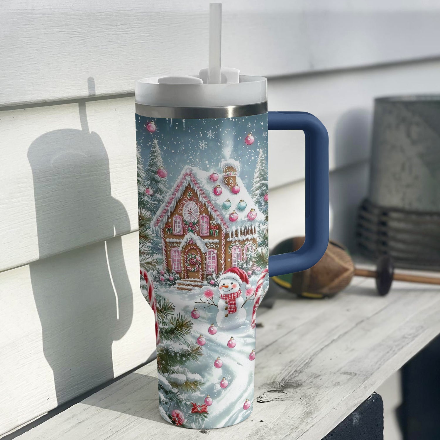 Gingerbread Wonderland Christmas Custom Stanley Cup 40 oz 30 oz Tumbler With Handle
