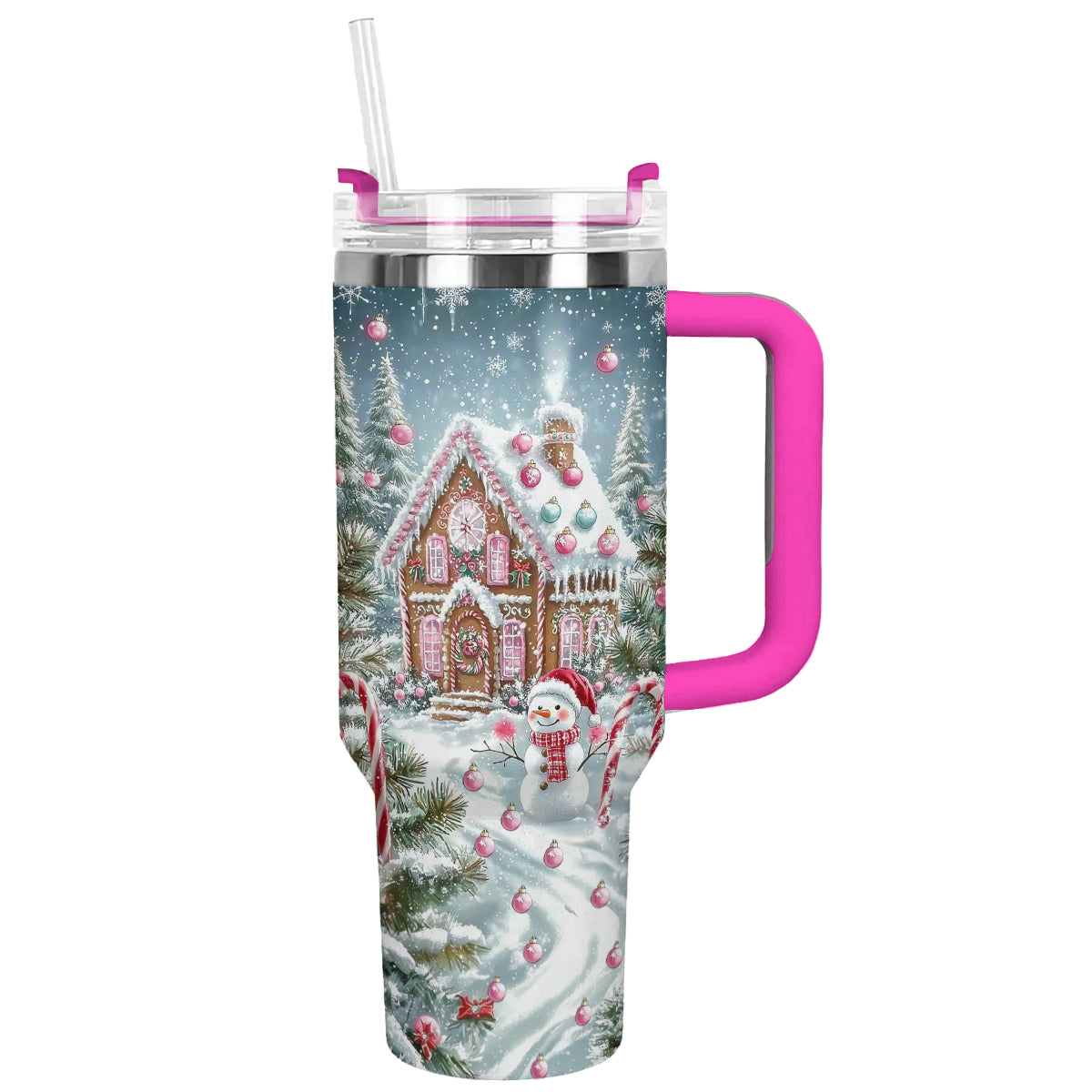 Gingerbread Wonderland Christmas Custom Stanley Cup 40 oz 30 oz Tumbler With Handle