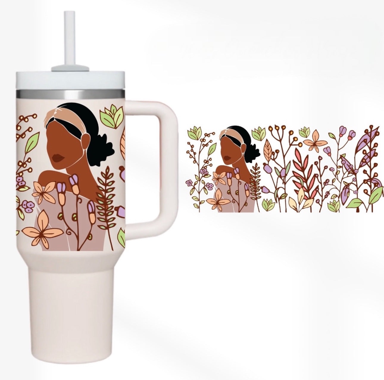 Girl Flower Custom Stanley Cup 40 oz 30 oz Tumbler With Handle