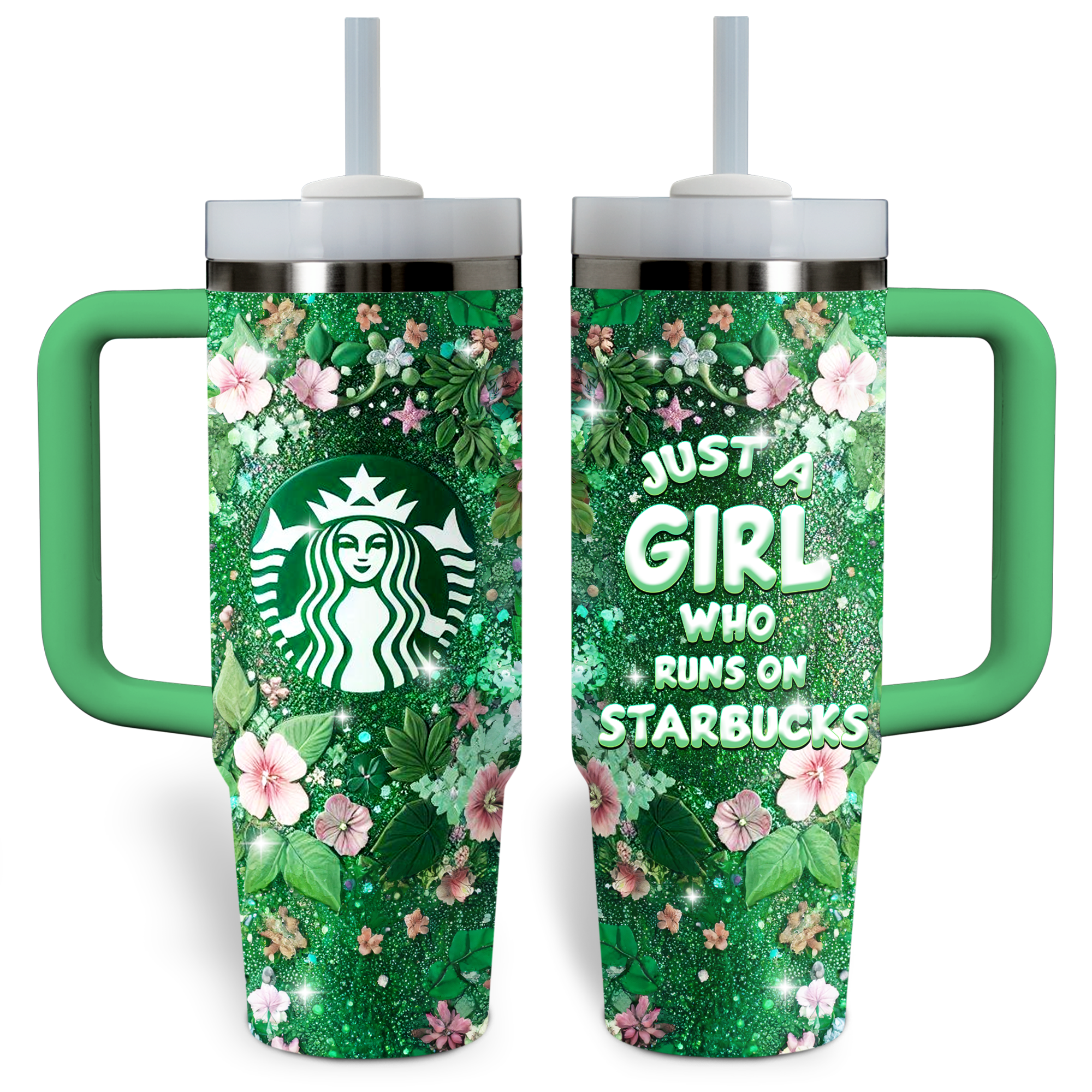 Girl Starbucks Drinks Custom Stanley Cup 40 oz 30 oz Tumbler With Handle