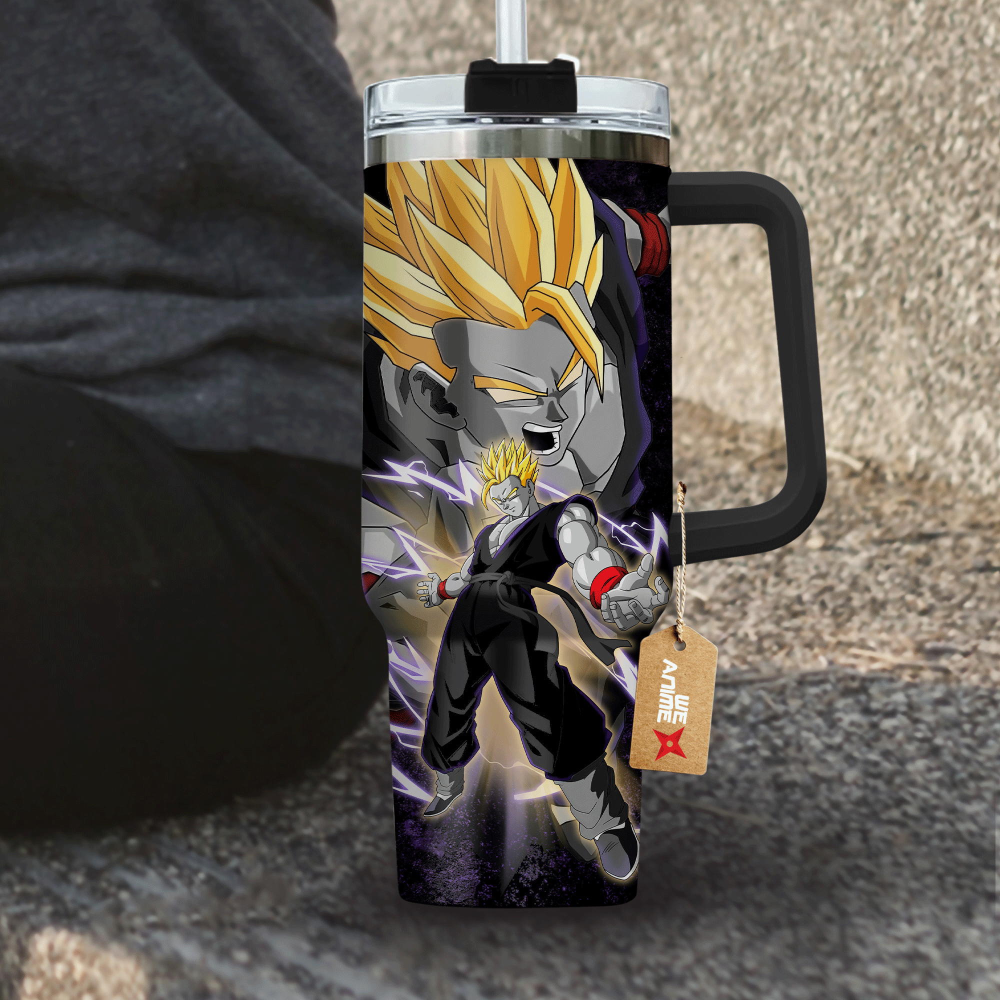 Gohan Adult Super Saiyan 2 Dragon Ball Anime Custom Stanley Cup 40 oz 30 oz Tumbler With Handle
