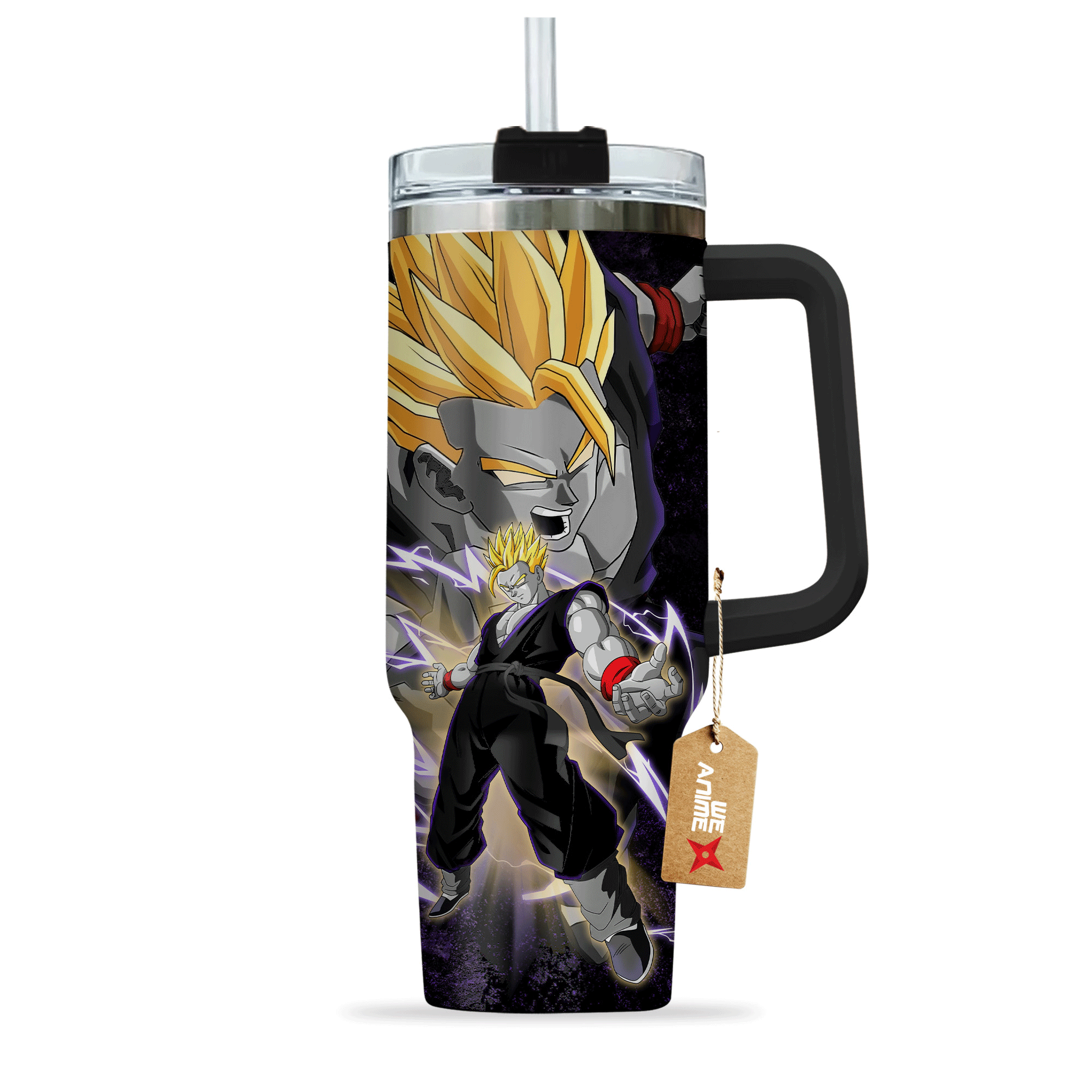Gohan Adult Super Saiyan 2 Dragon Ball Anime Custom Stanley Cup 40 oz 30 oz Tumbler With Handle