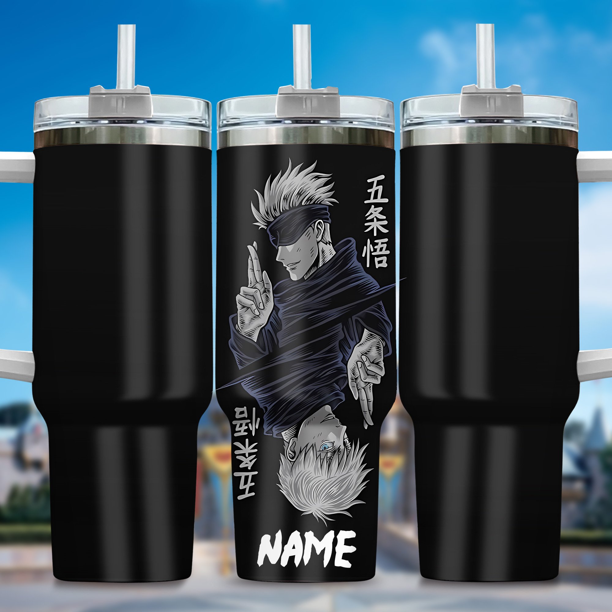 Gojo Satoru Jujutsu Kaisen Anime Custom Stanley Cup 40 oz 30 oz Tumbler With Handle