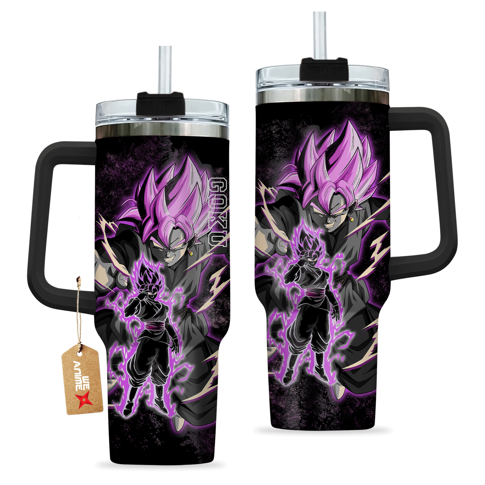 Goku Black Super Saiyan Rose Dragon Ball Anime Custom Stanley Cup 40 oz 30 oz Tumbler With Handle