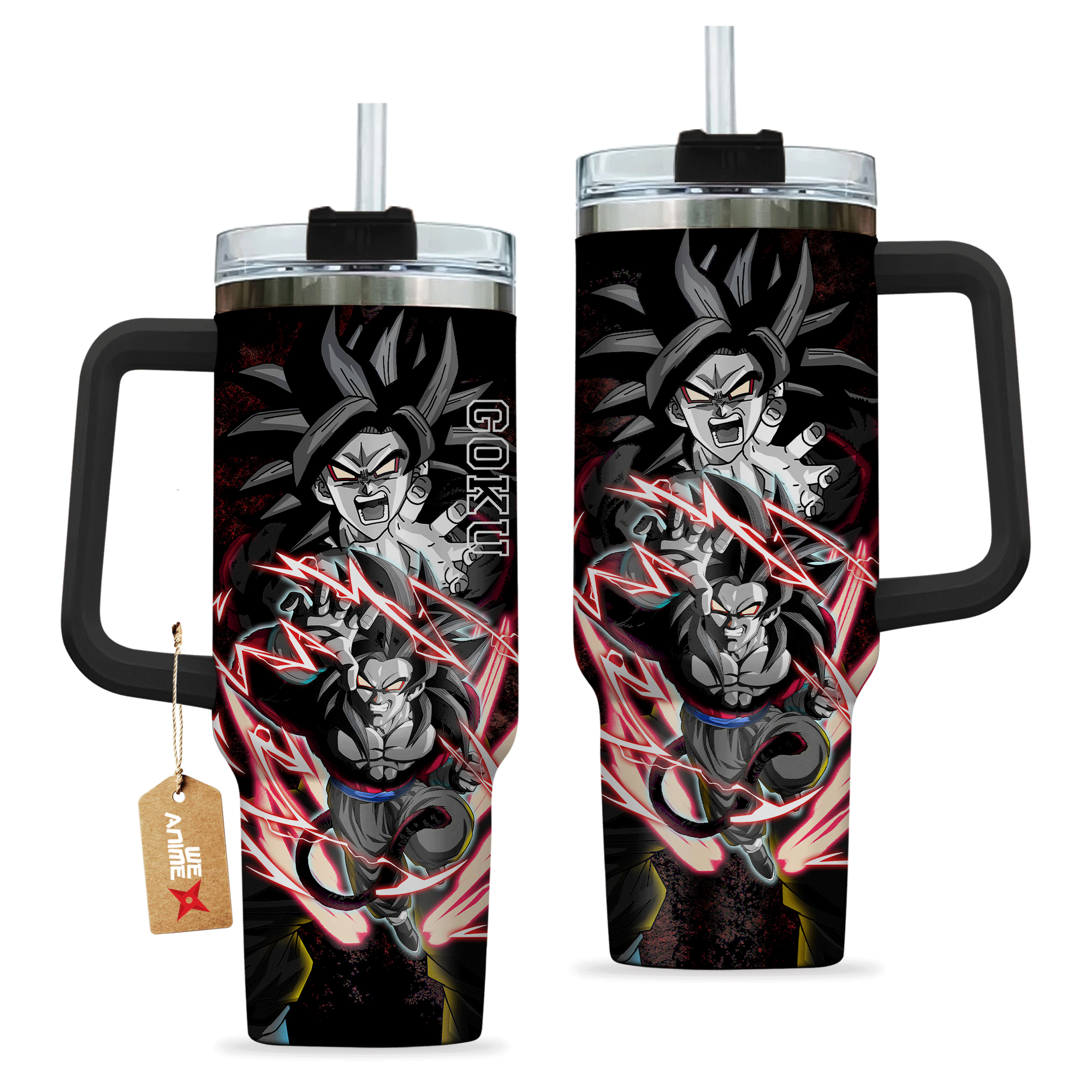 Goku Super Saiyan 4 Dragon Ball Anime Custom Stanley Cup 40 oz 30 oz Tumbler With Handle