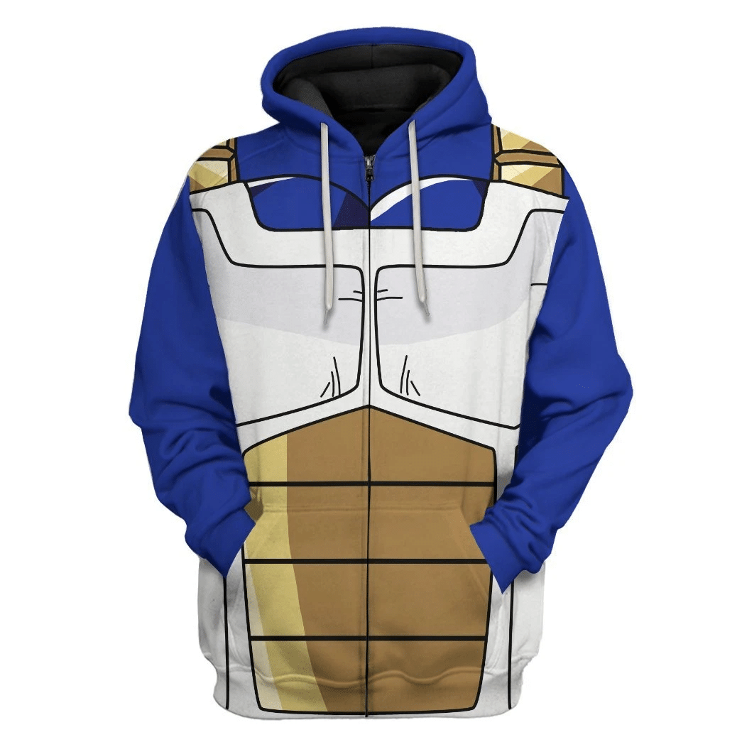 Goku Vegeta Saiyan Battle Armor Dragon Ball Z Costume Hoodie Sweatshirt T-Shirt Sweatpants Tracksuit - Stormmerch Exclusive