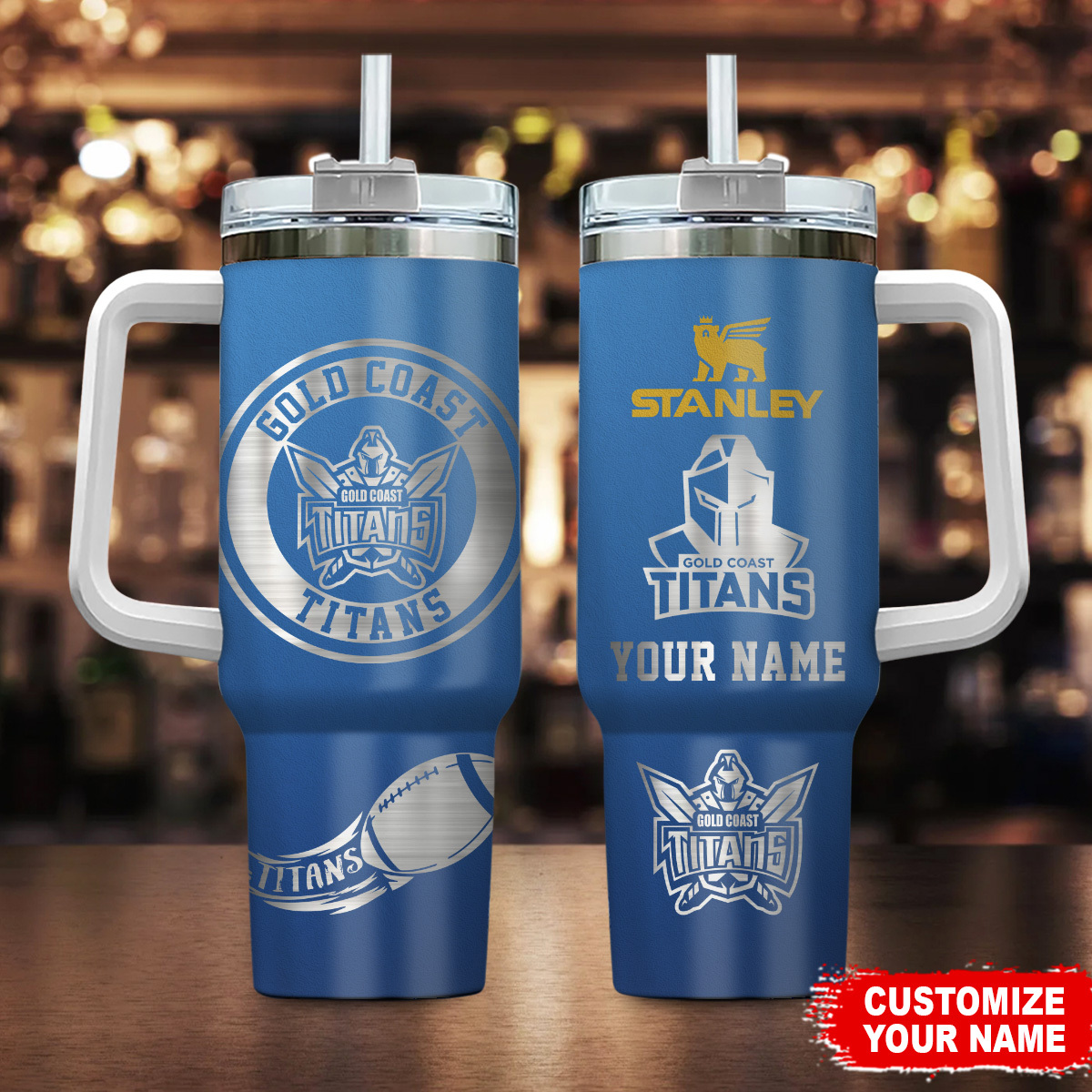 Gold Coast Titans NRL Custom Stanley Cup 40 oz 30 oz Tumbler With Handle