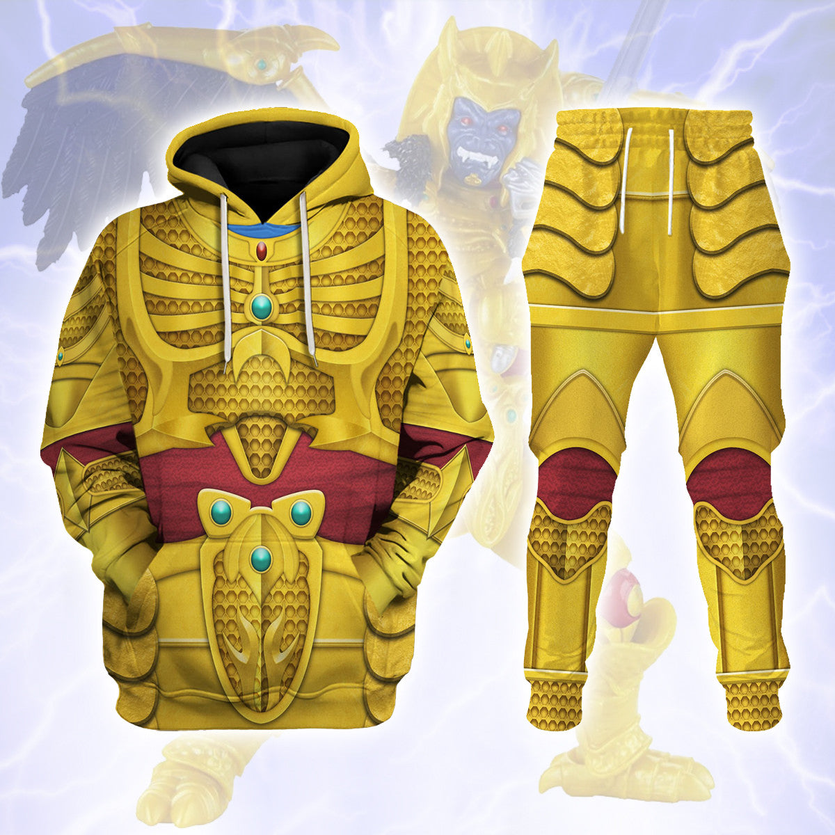 Goldar Mighty Morphin Hoodies Sweatshirt T-shirt Hawaiian Tracksuit - Stormmerch Exclusive