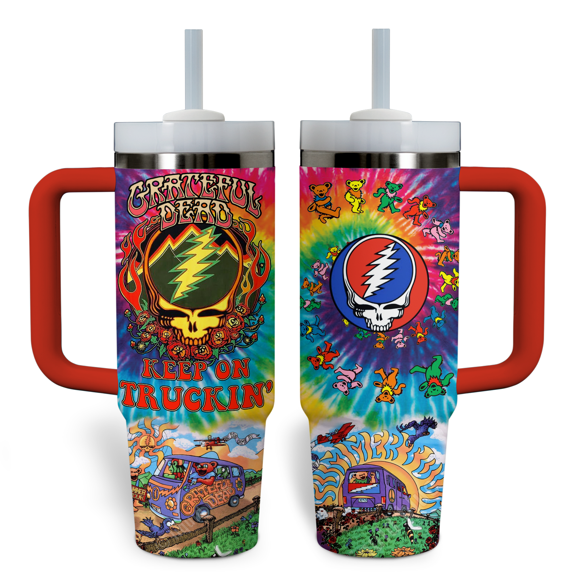 Grateful Dead Band Music Custom Stanley Cup 40 oz 30 oz Tumbler With Handle