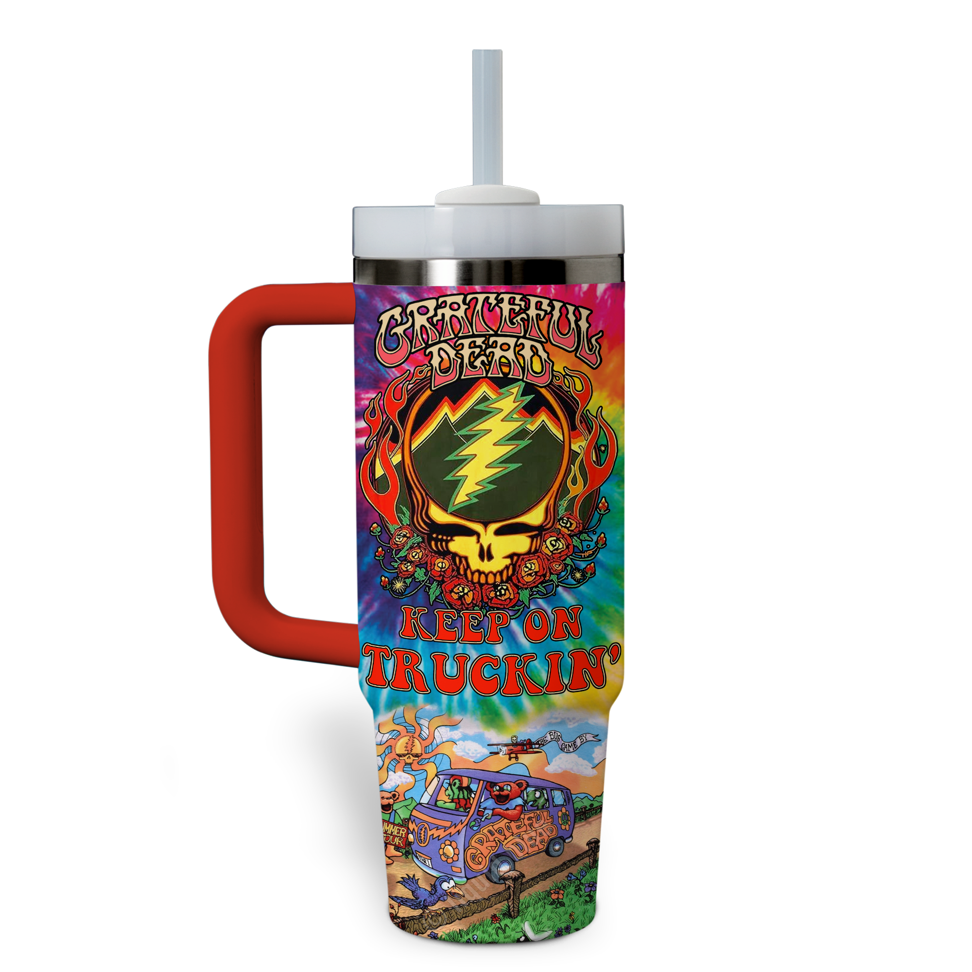 Grateful Dead Band Music Custom Stanley Cup 40 oz 30 oz Tumbler With Handle