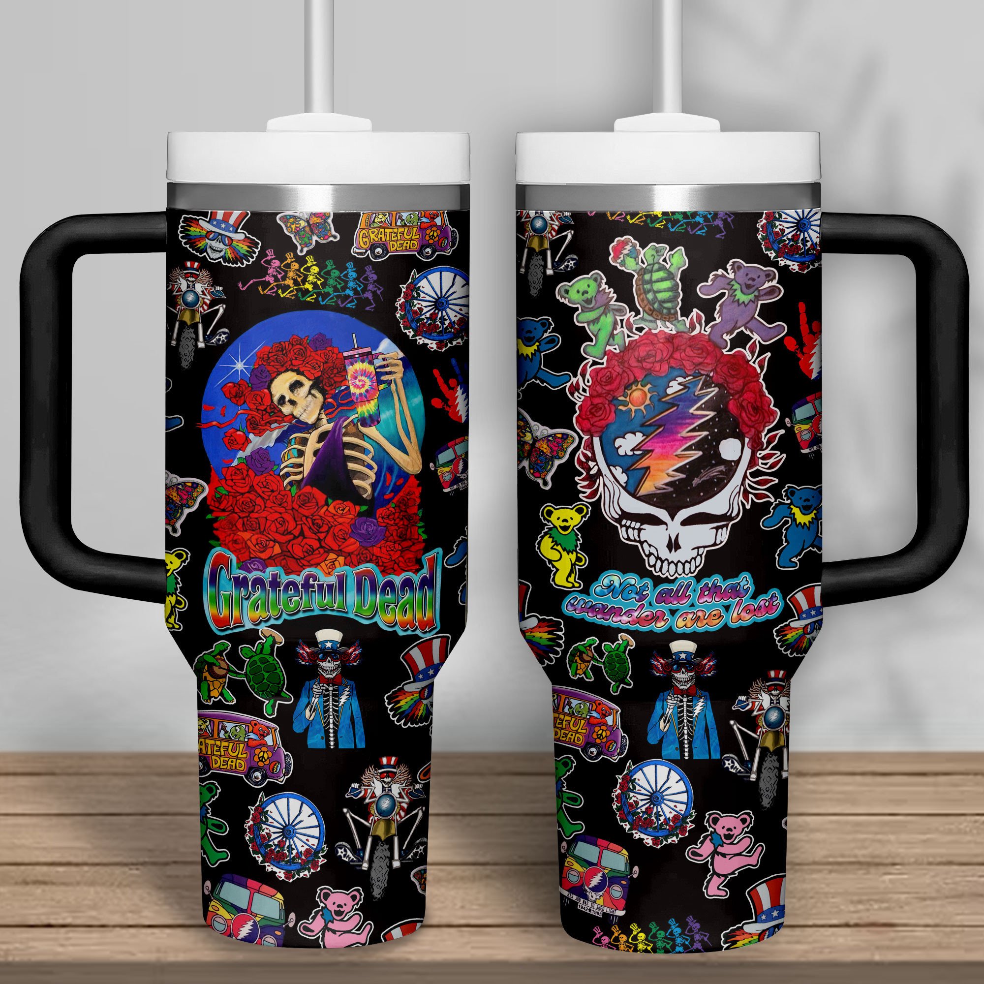 Grateful Dead Music Custom Stanley Cup 40 oz 30 oz Tumbler With Handle