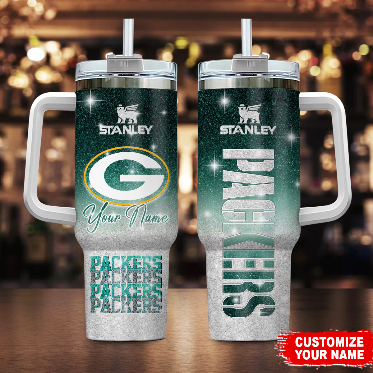Green Bay Packers NFL Custom Stanley Cup 40 oz 30 oz Tumbler With Handle