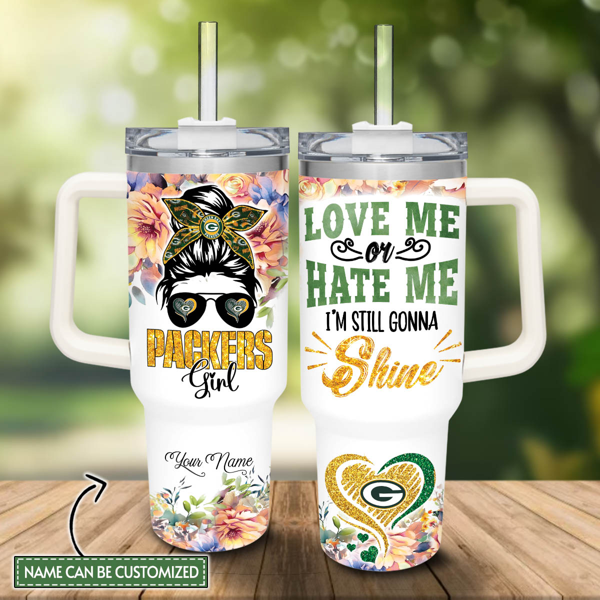 Green Bay Packers NFL Custom Stanley Cup 40 oz 30 oz Tumbler With Handle