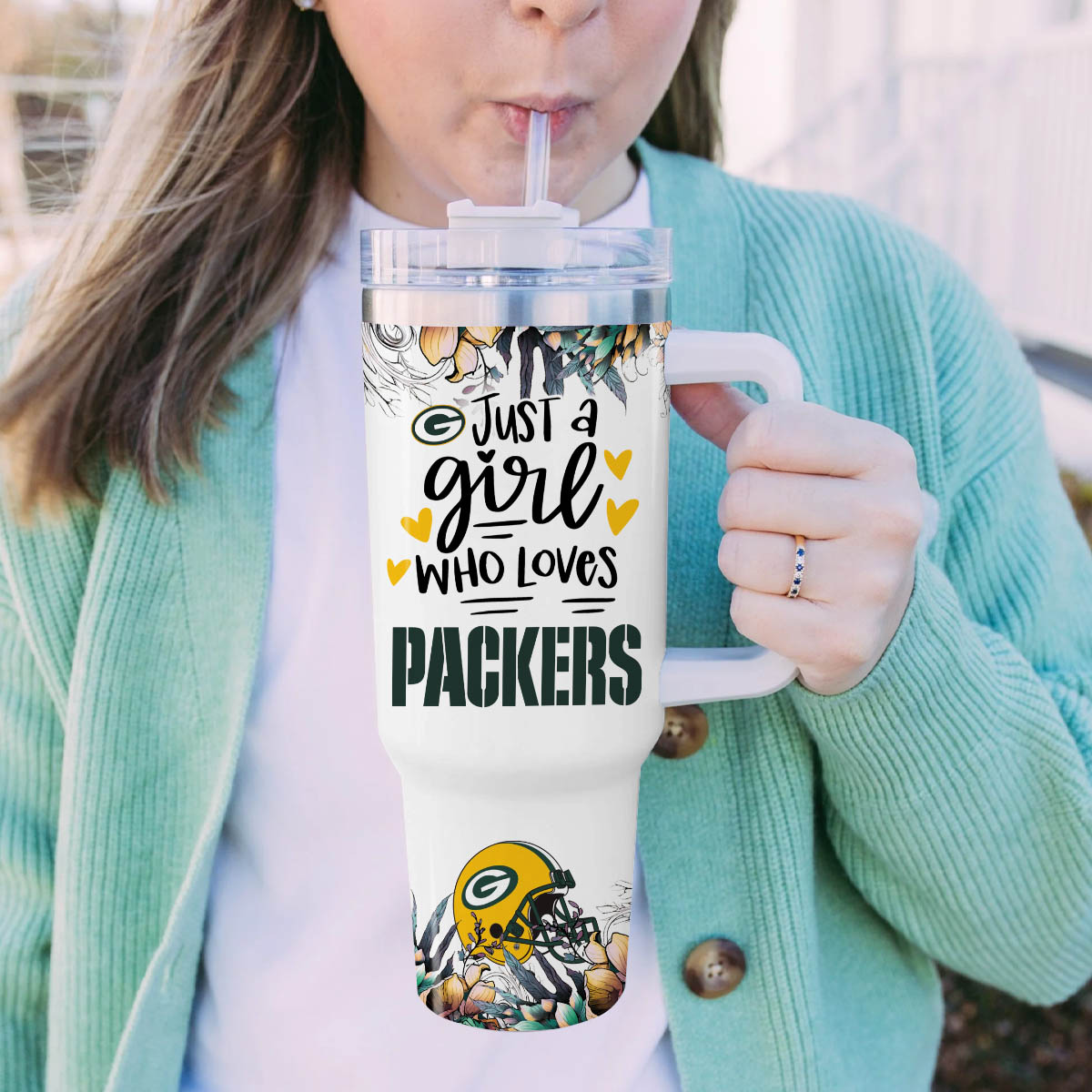 Green Bay Packers NFL Custom Stanley Cup 40 oz 30 oz Tumbler With Handle