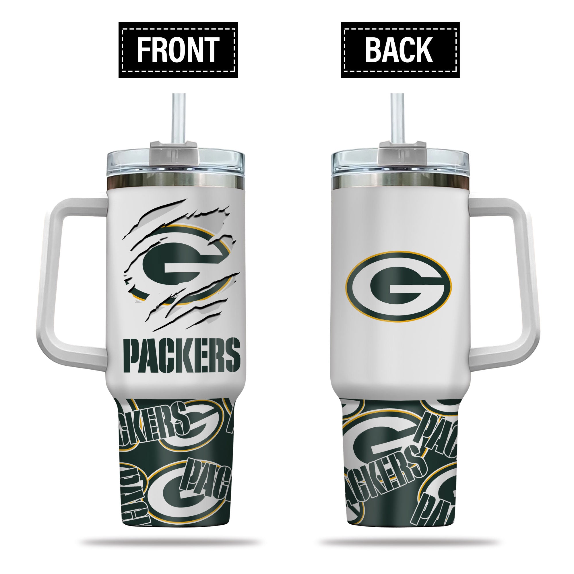 Green Bay Packers NFL Custom Stanley Cup 40 oz 30 oz Tumbler With Handle