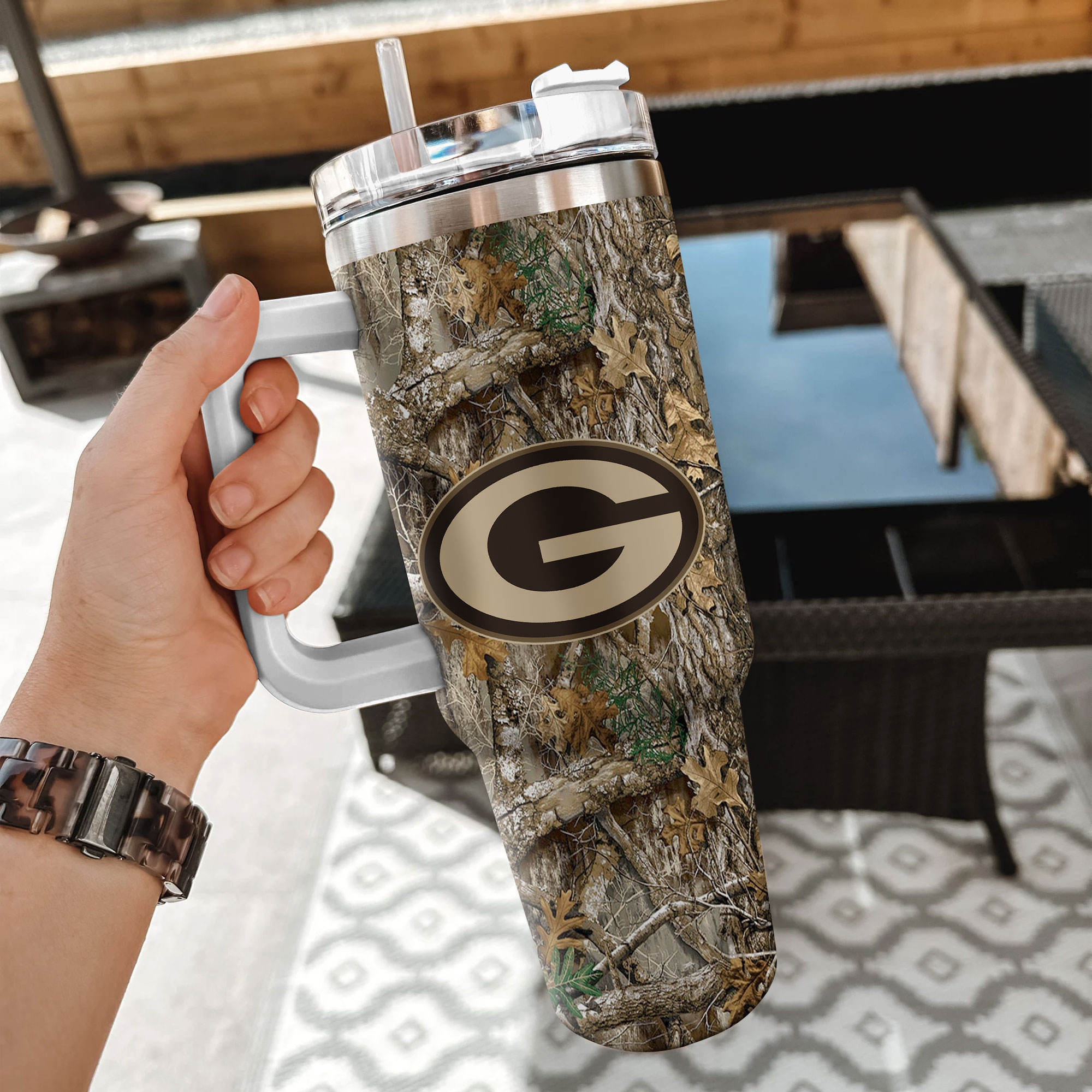 Green Bay Packers NFL Hunting Realtree Custom Stanley Cup 40 oz 30 oz Tumbler With Handle