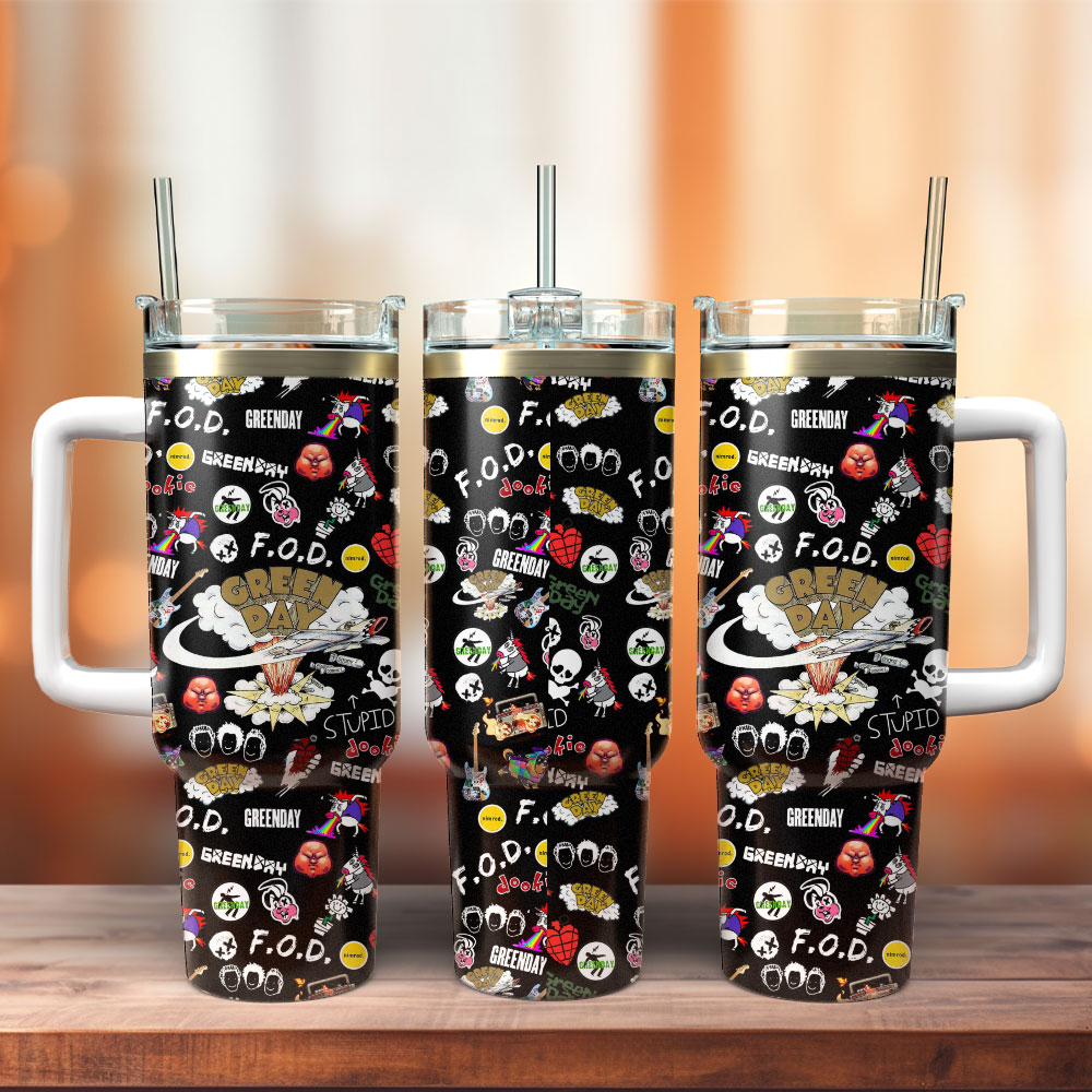 Green Day Band Music Custom Stanley Cup 40 oz 30 oz Tumbler With Handle