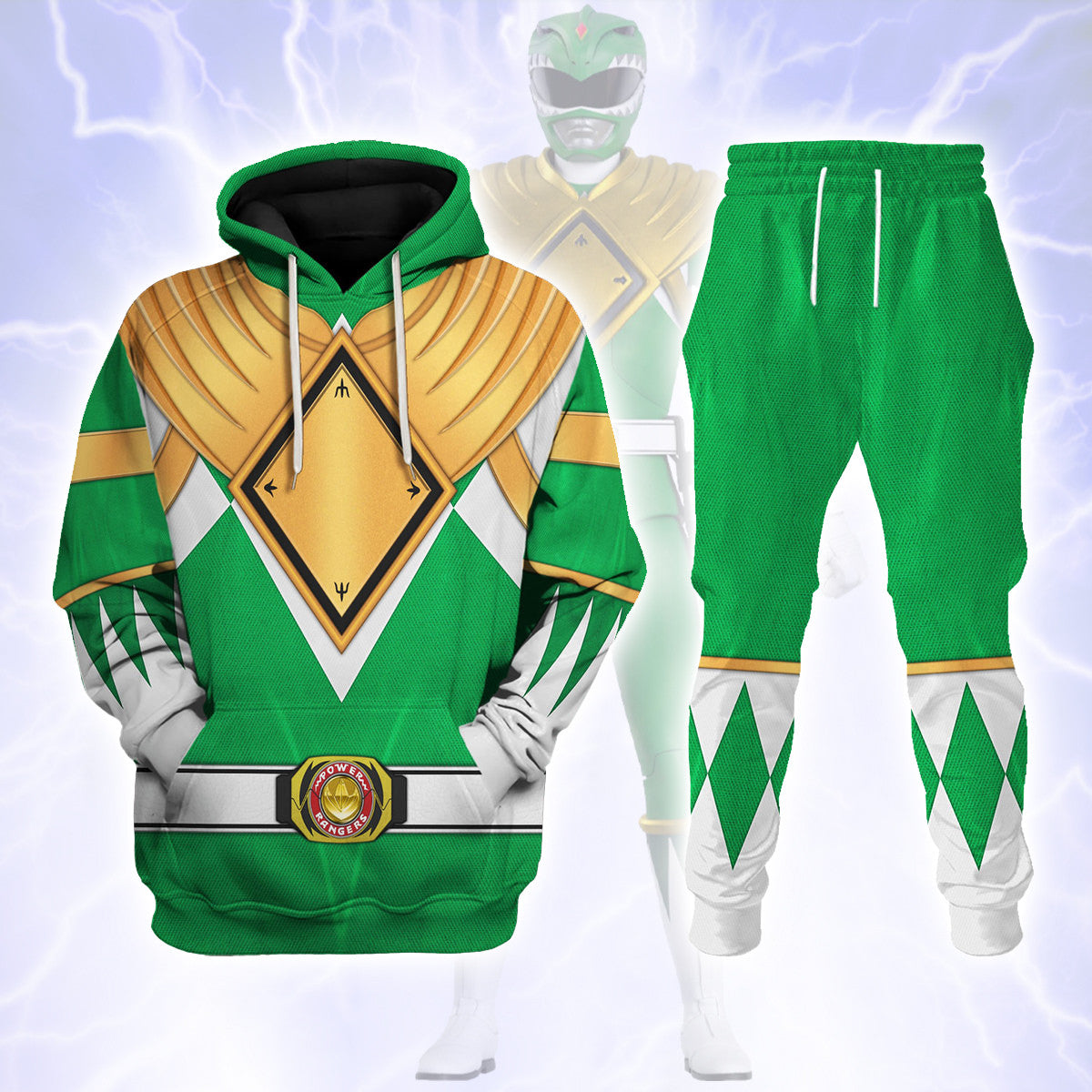 Green Ranger Dragon Shield Hoodies Sweatshirt T-shirt Hawaiian Tracksuit - Stormmerch Exclusive