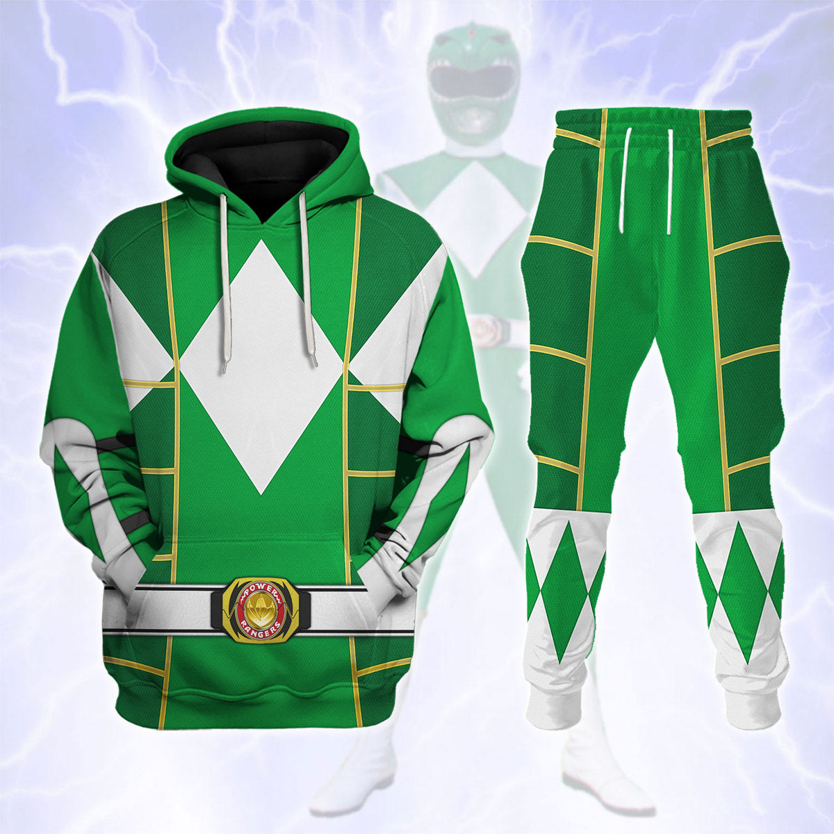 Green Ranger Mighty Morphin Cosplay Hoodies Sweatshirt T-shirt Hawaiian - Stormmerch Exclusive