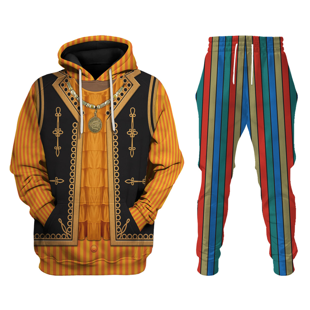 Guitar Burning Outfit Jimi Hendrix Costume Hoodie Sweatshirt T-Shirt Sweatpants Tracksuit - Stormmerch Exclusive