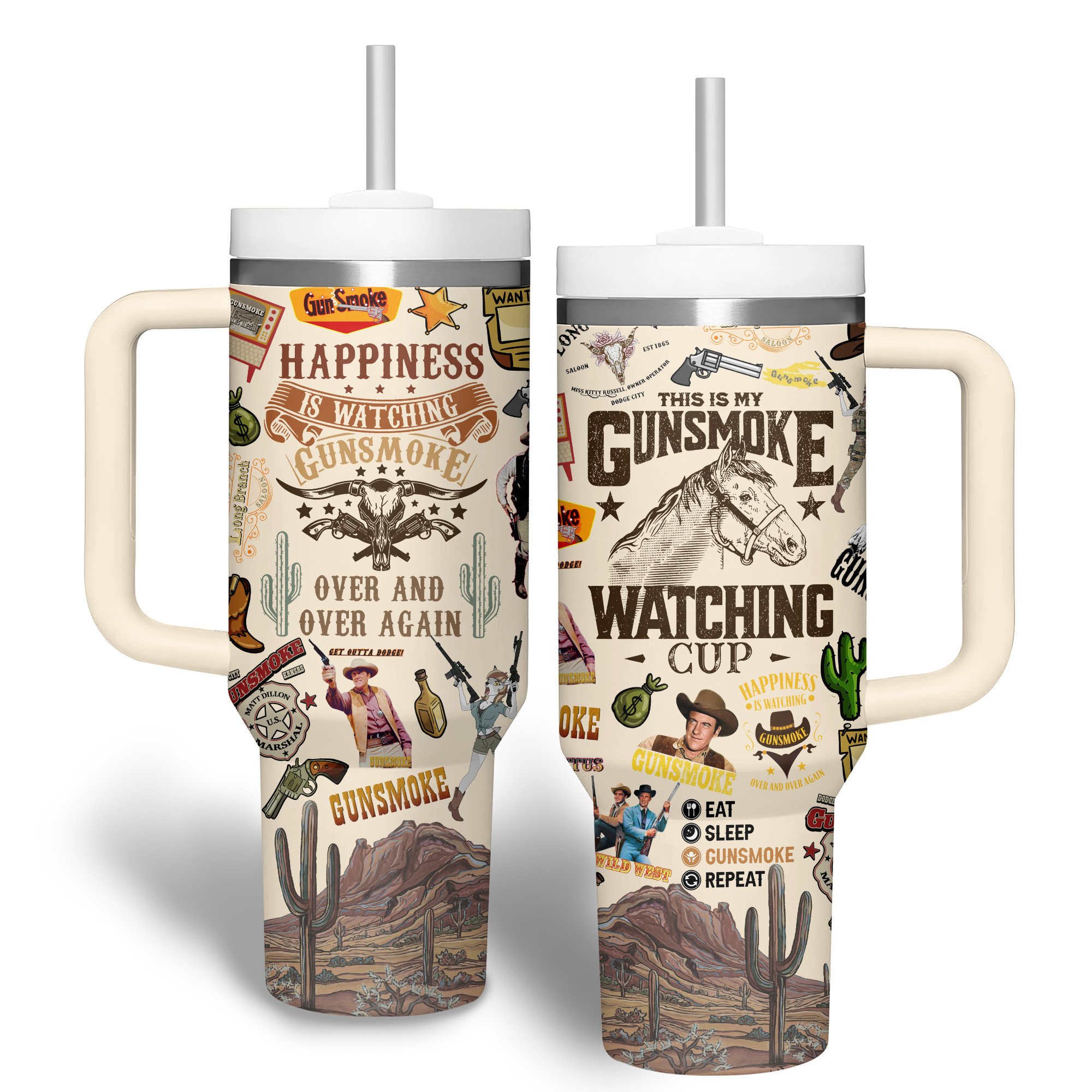 Gunsmoke TV Series Custom Stanley Cup 40 oz 30 oz Tumbler With Handle