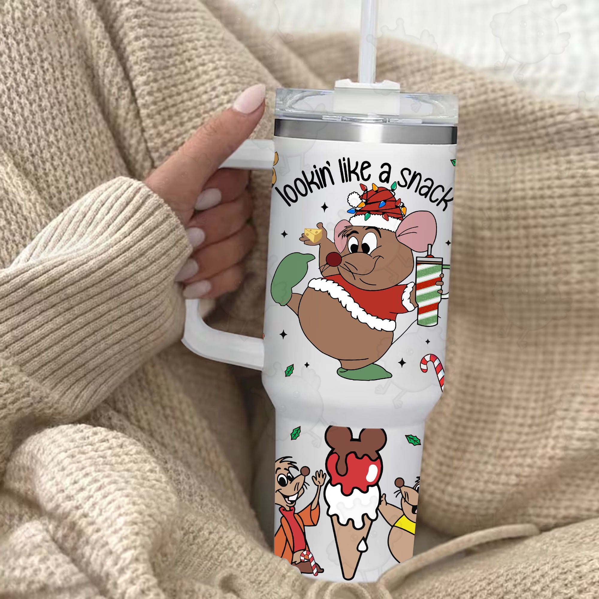 Gus Cinderella Disney Cartoon Custom Stanley Cup 40 oz 30 oz Tumbler With Handle