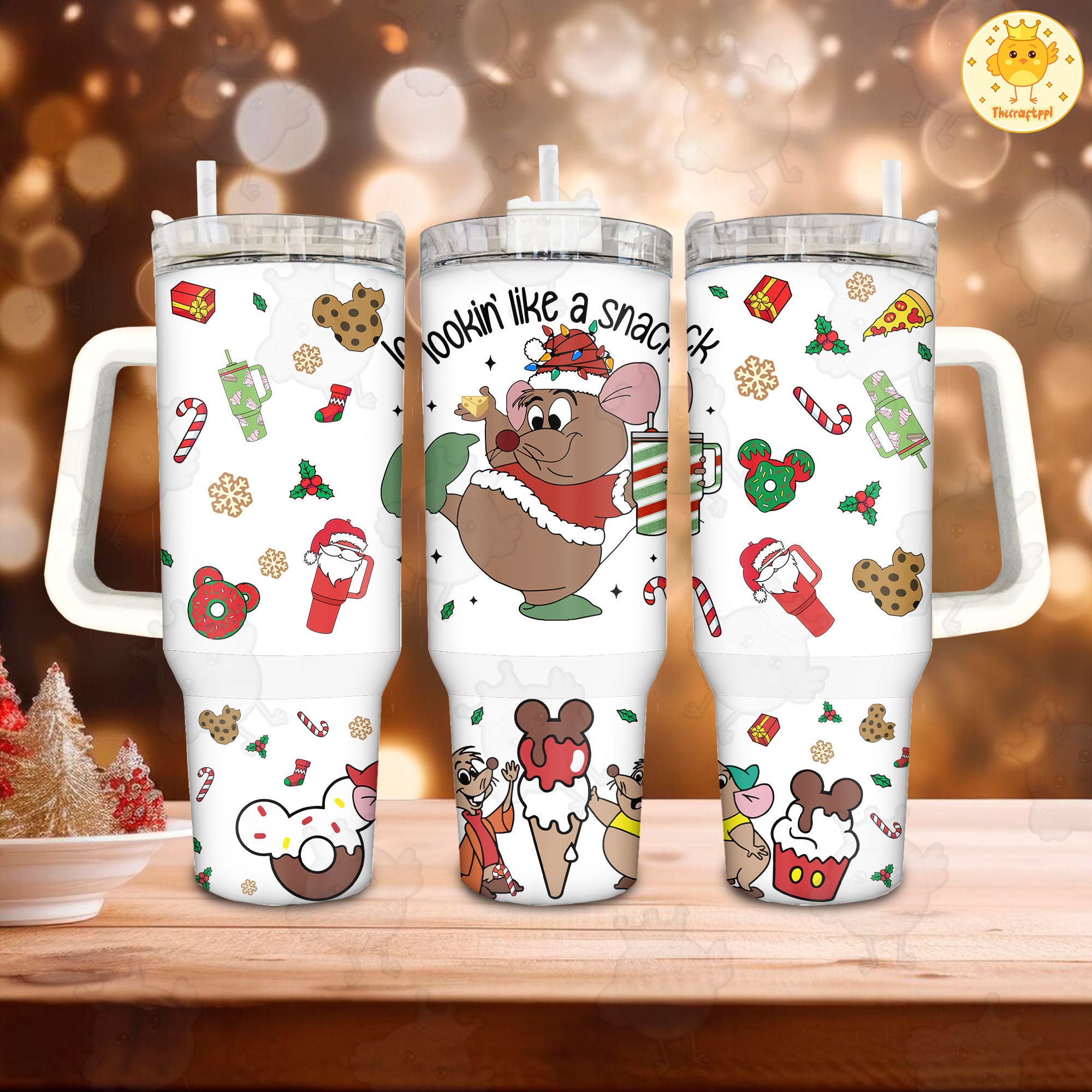Gus Cinderella Disney Cartoon Custom Stanley Cup 40 oz 30 oz Tumbler With Handle