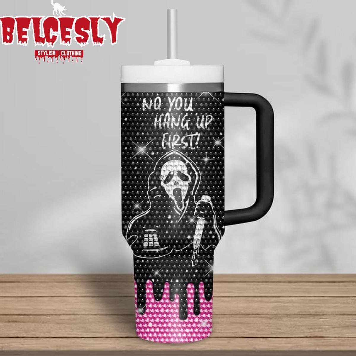 Halloween Bling Ghostface Scream Movies Custom Stanley Cup 40 oz 30 oz Tumbler With Handle