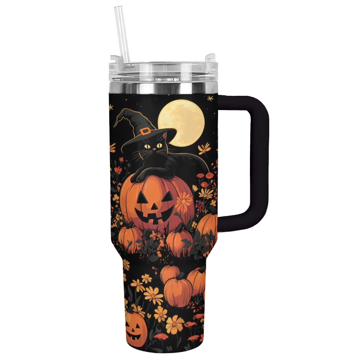 Halloween Cat Garden Custom Stanley Cup 40 oz 30 oz Tumbler With Handle