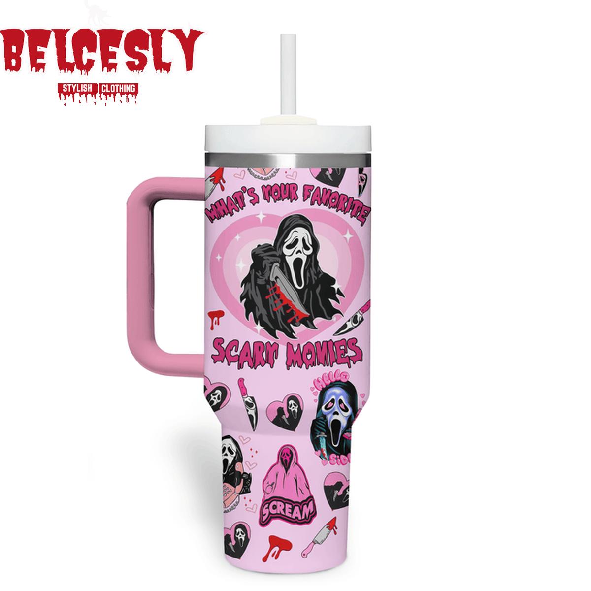 Halloween Ghostface Scream Movies Custom Stanley Cup 40 oz 30 oz Tumbler With Handle