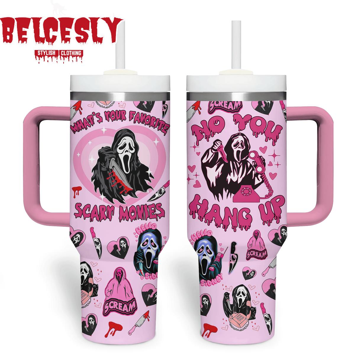 Halloween Ghostface Scream Movies Custom Stanley Cup 40 oz 30 oz Tumbler With Handle