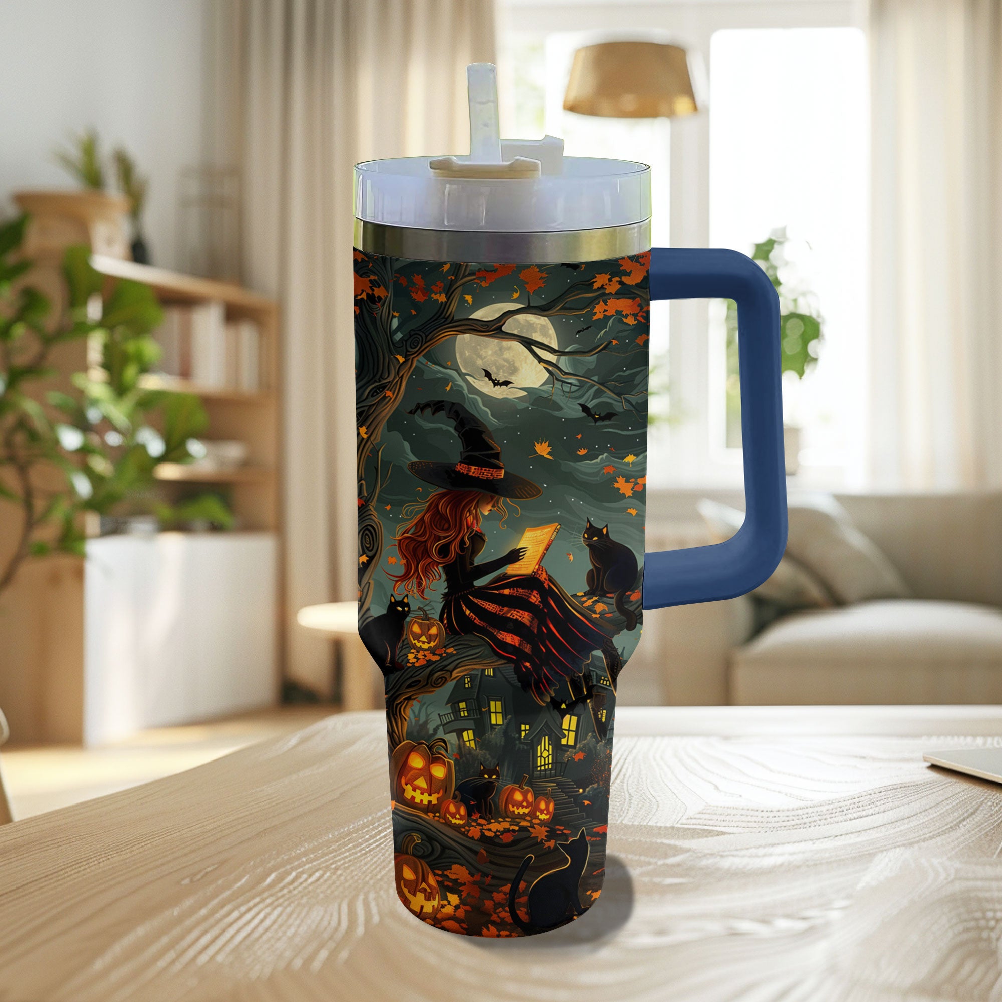 Halloween Moonlit Witching Custom Stanley Cup 40 oz 30 oz Tumbler With Handle