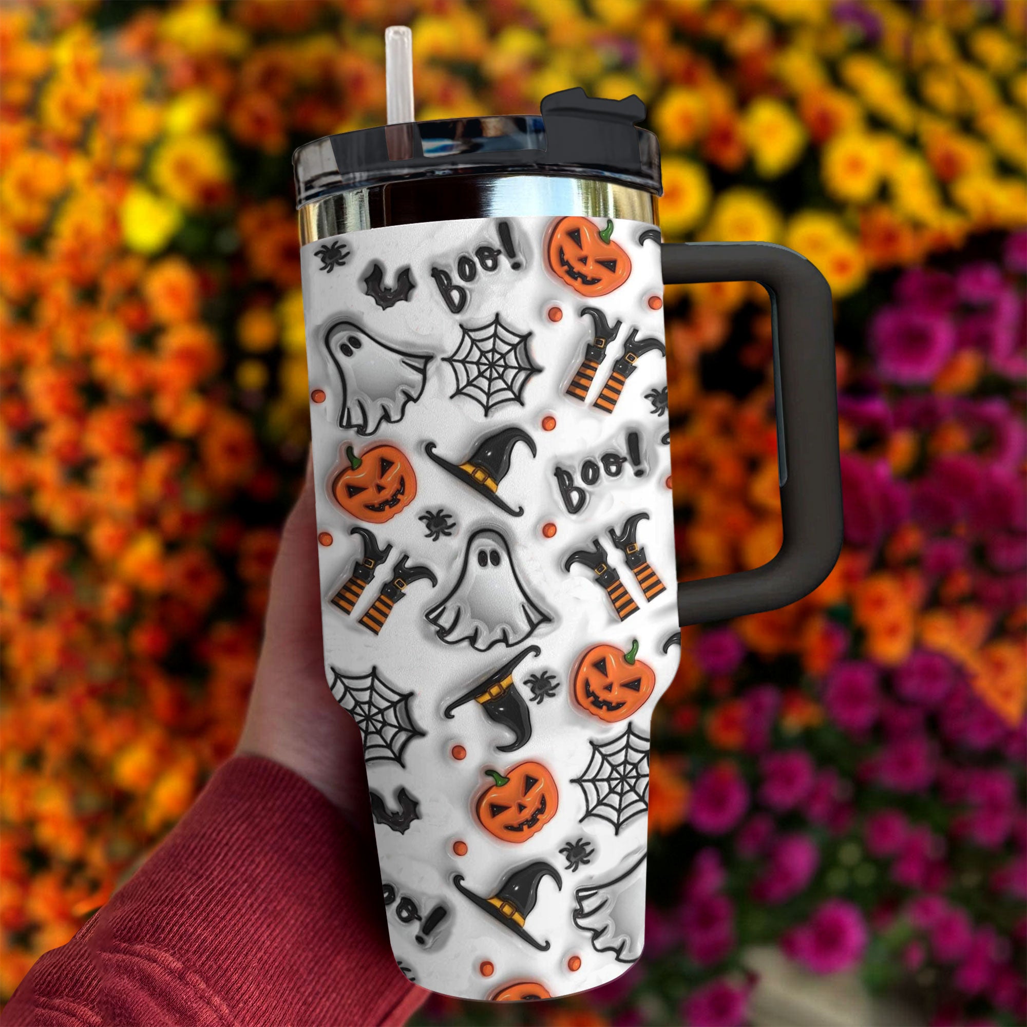 Halloween Spooky Glossy Custom Stanley Cup 40 oz 30 oz Tumbler With Handle