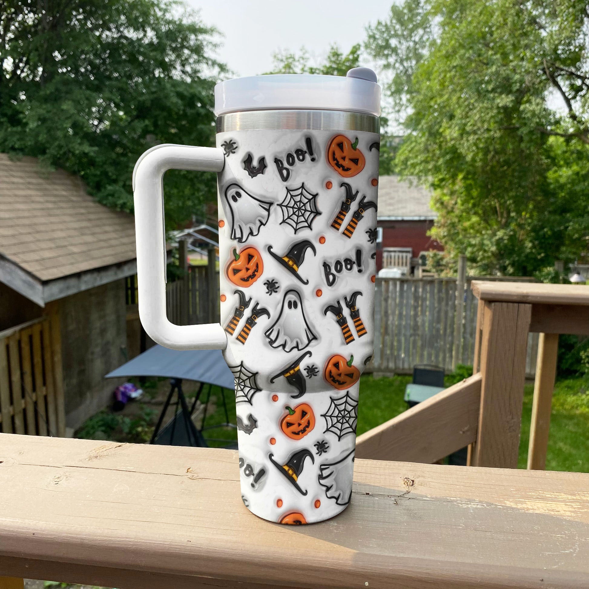 Halloween Spooky Glossy Custom Stanley Cup 40 oz 30 oz Tumbler With Handle