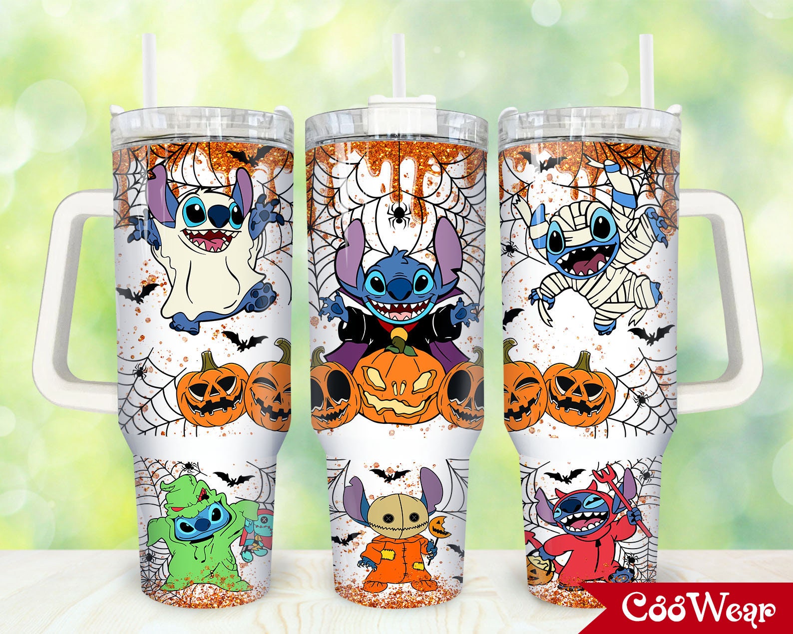Halloween Stitch Cartoon Custom Stanley Cup 40 oz 30 oz Tumbler With Handle