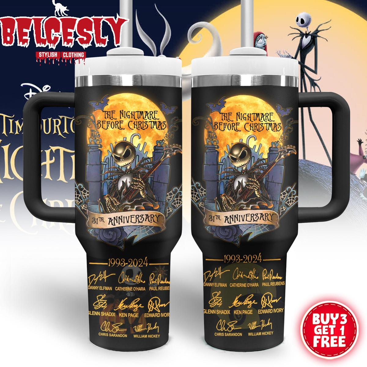 Halloween The Nightmare Before Christmas Movies Custom Stanley Cup 40 oz 30 oz Tumbler With Handle