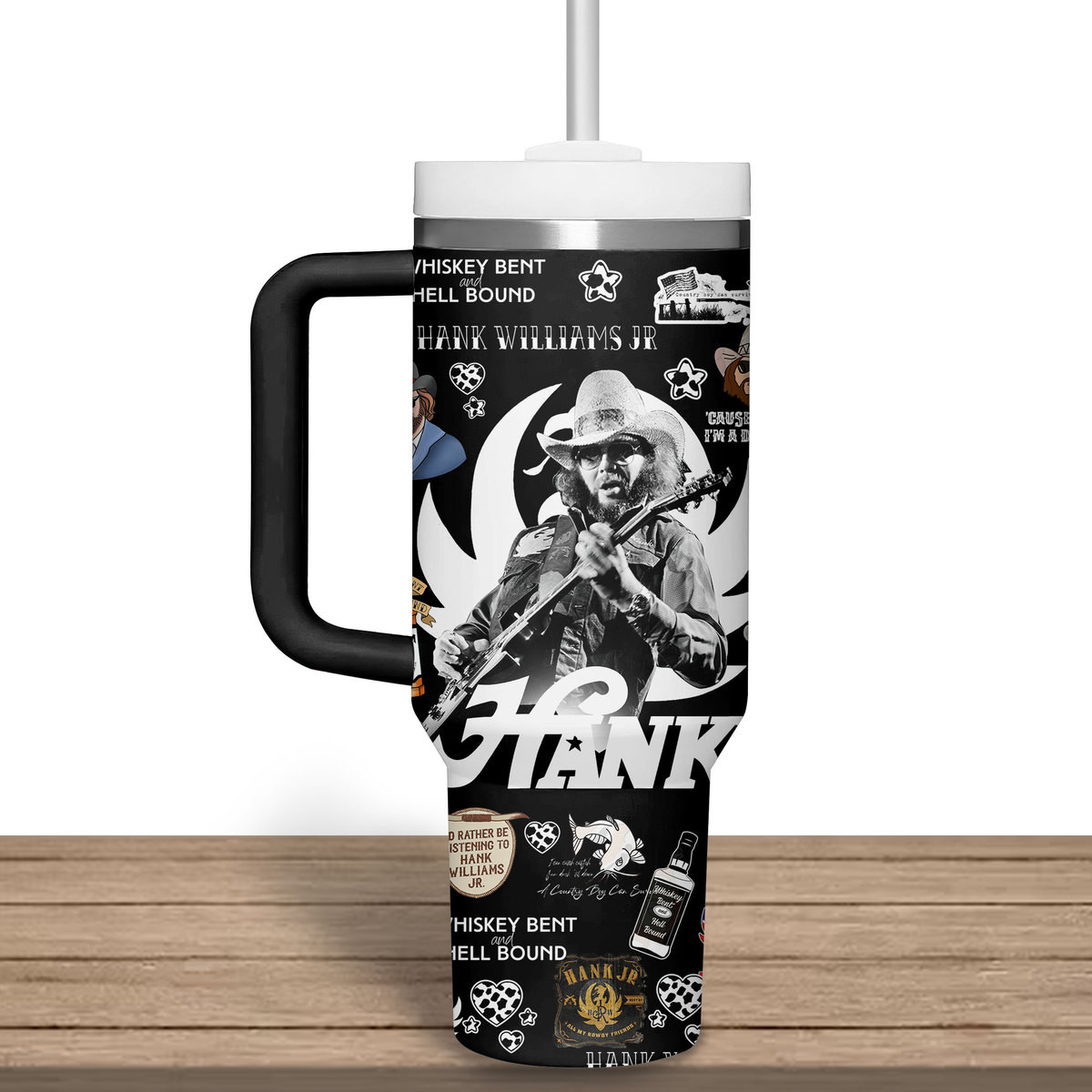 Hank Williams Jr. Music Custom Stanley Cup 40 oz 30 oz Tumbler With Handle