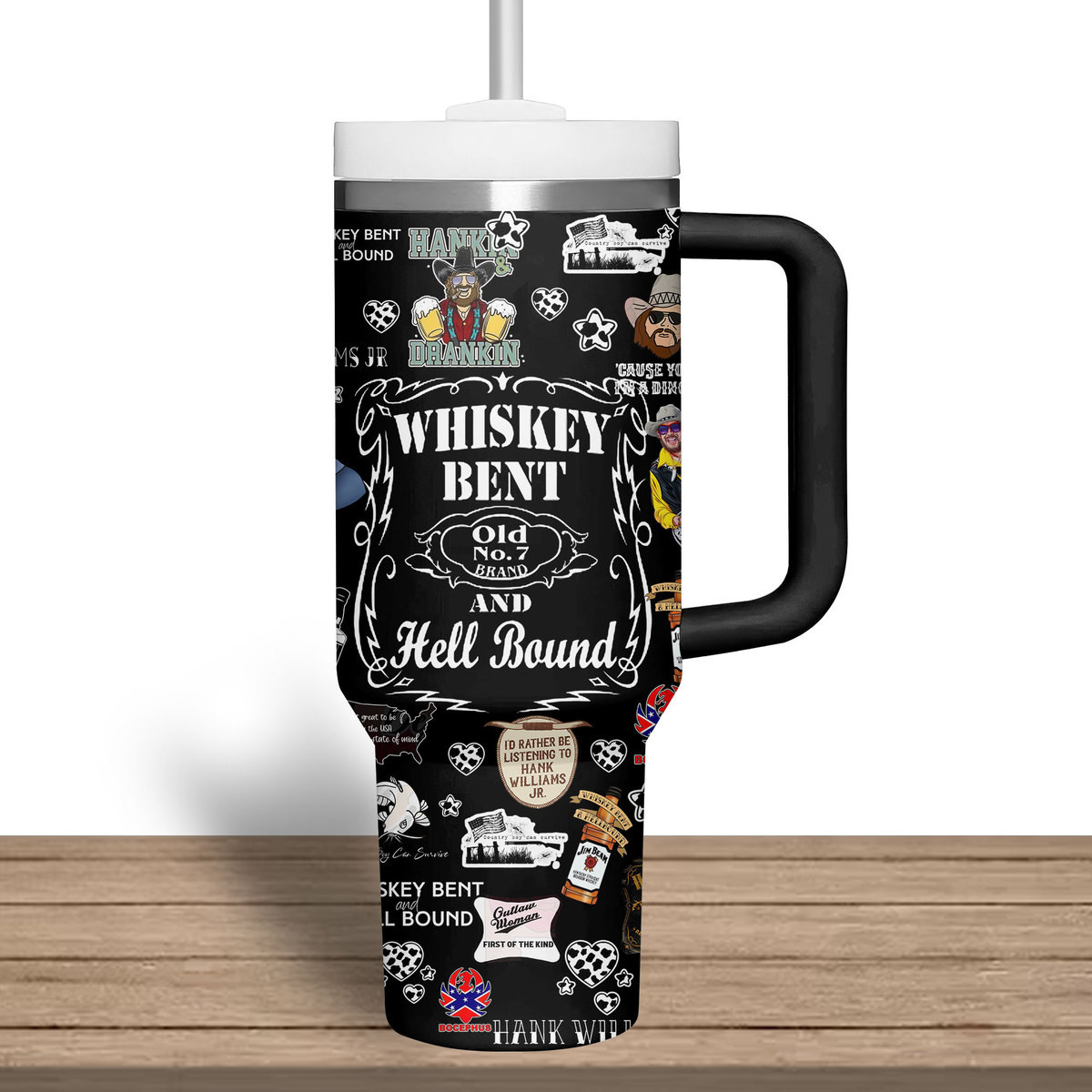 Hank Williams Jr. Music Custom Stanley Cup 40 oz 30 oz Tumbler With Handle