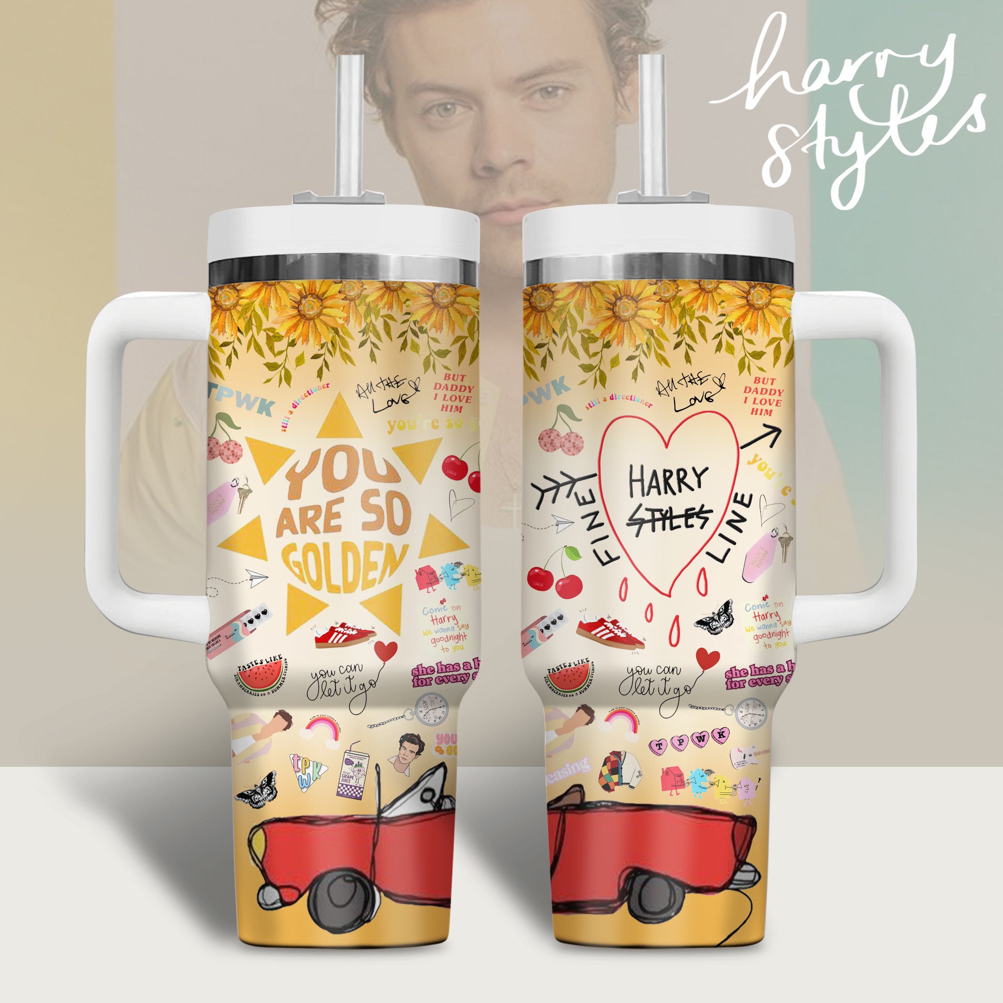 Harry Styles Music Custom Stanley Cup 40 oz 30 oz Tumbler With Handle