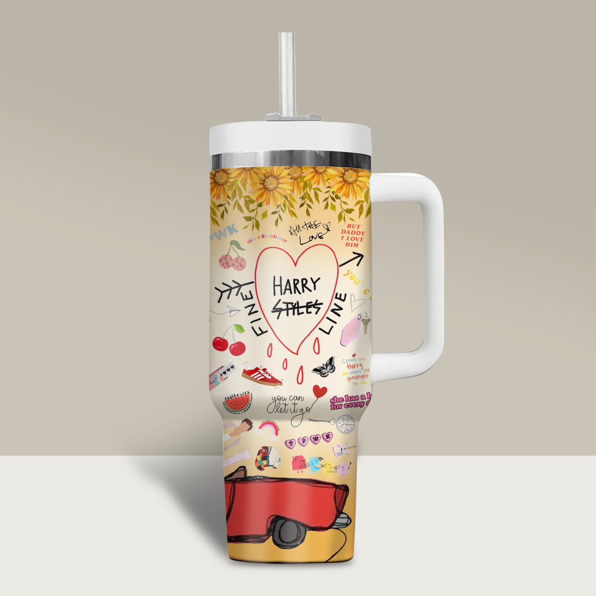 Harry Styles Music Custom Stanley Cup 40 oz 30 oz Tumbler With Handle