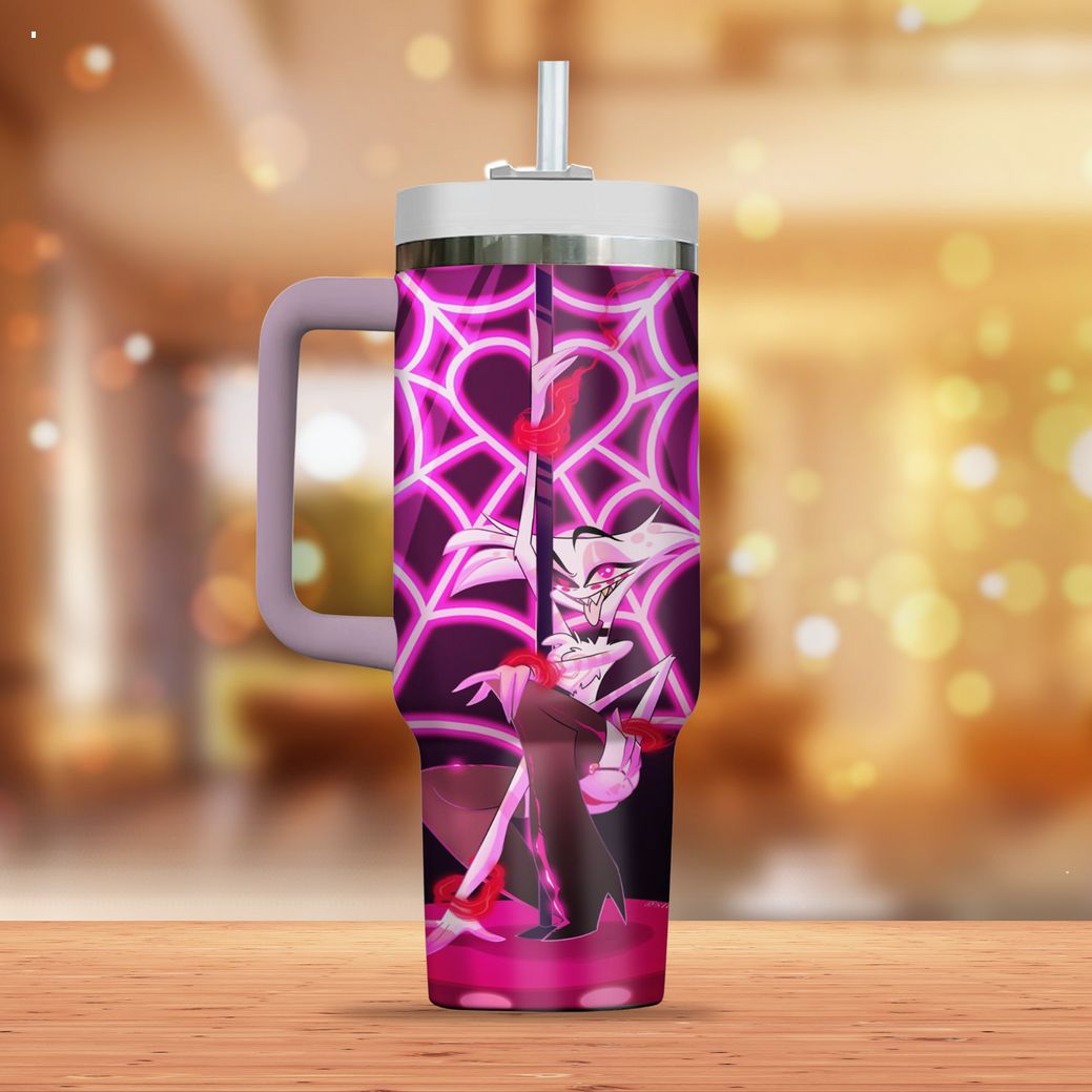 Hazbin Hotel Angel Dust Cartoon Custom Stanley Cup 40 oz 30 oz Tumbler With Handle