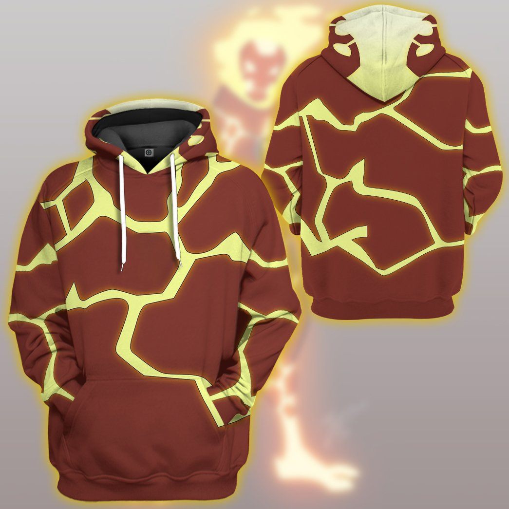 Heatblast Ben Ten Costume Hoodie Sweatshirt T-Shirt Sweatpants Tracksuit - Stormmerch Exclusive