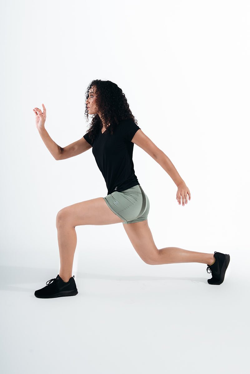 Hedge Green Gym Sport Workout Basic Shorts