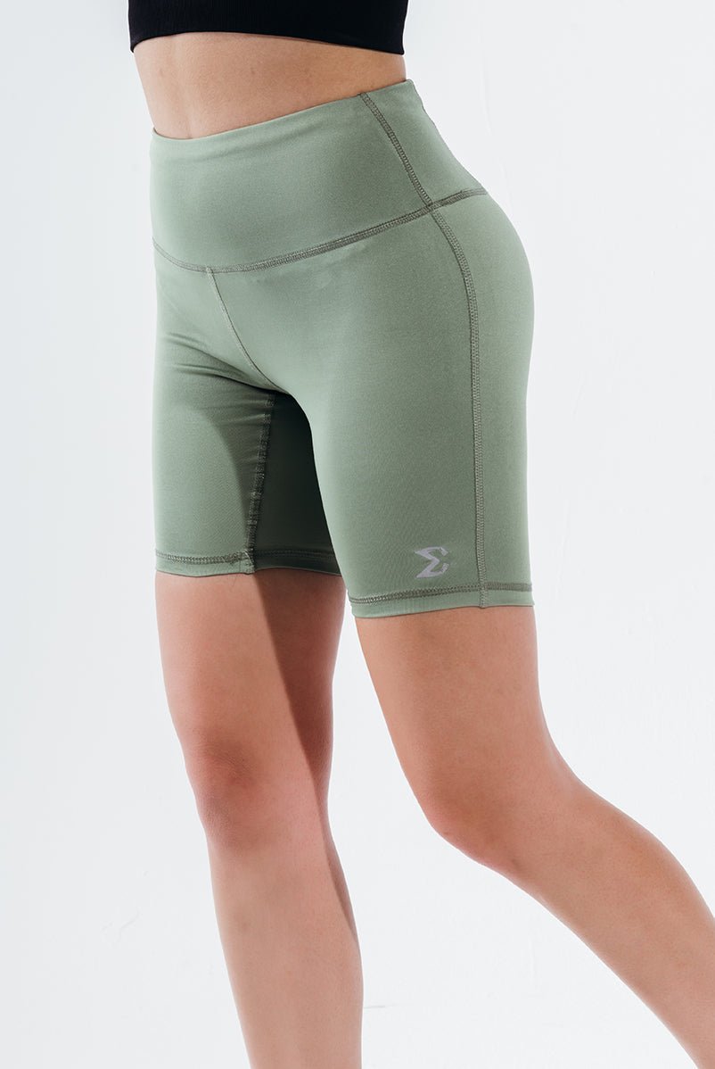 Hedge Green Sport Biker Shorts