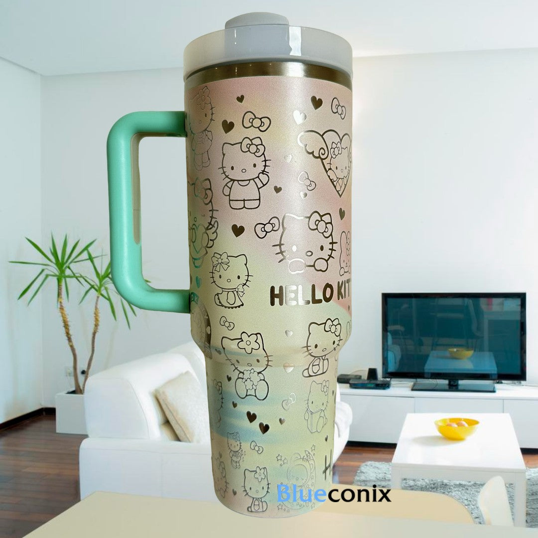 Hello Kitty Cartoon Custom Stanley Cup 40 oz 30 oz Tumbler With Handle