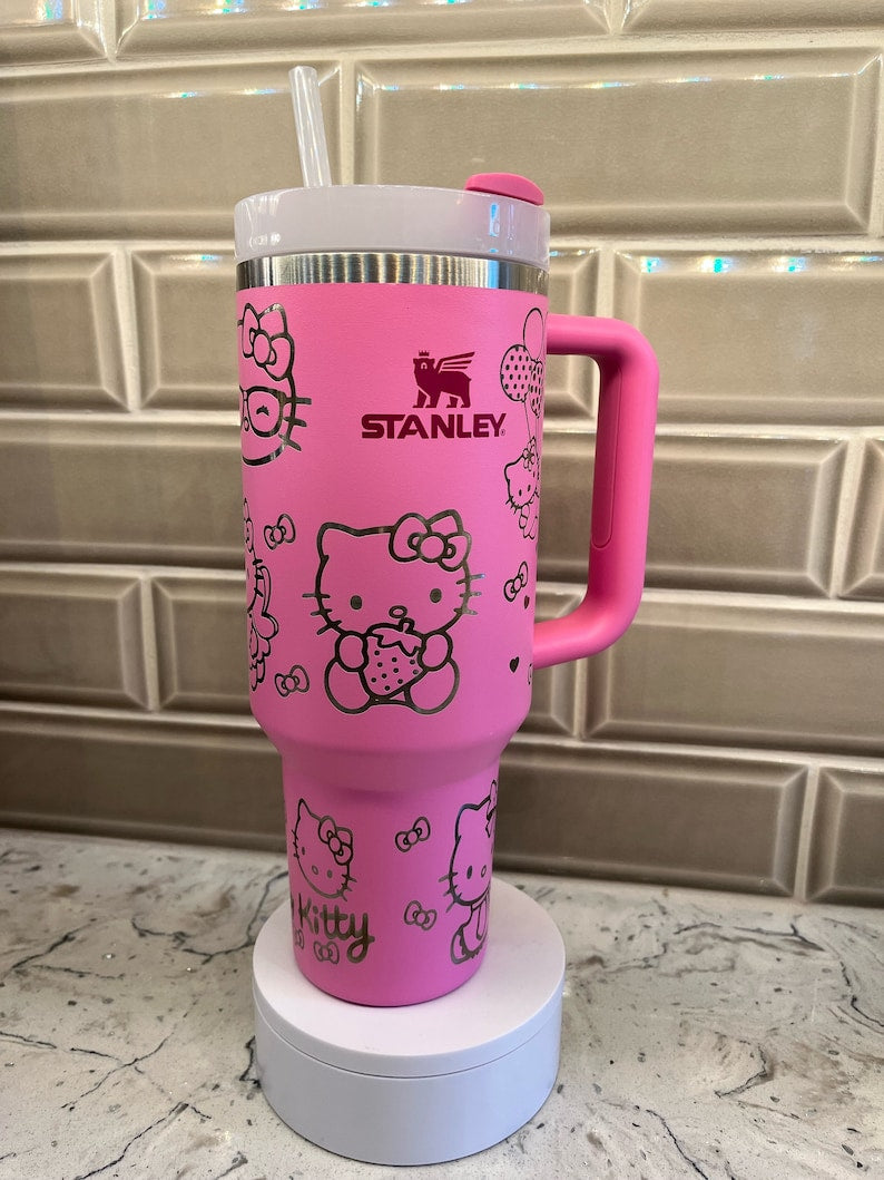 Hello Kitty Cartoon Custom Stanley Cup 40 oz 30 oz Tumbler With Handle