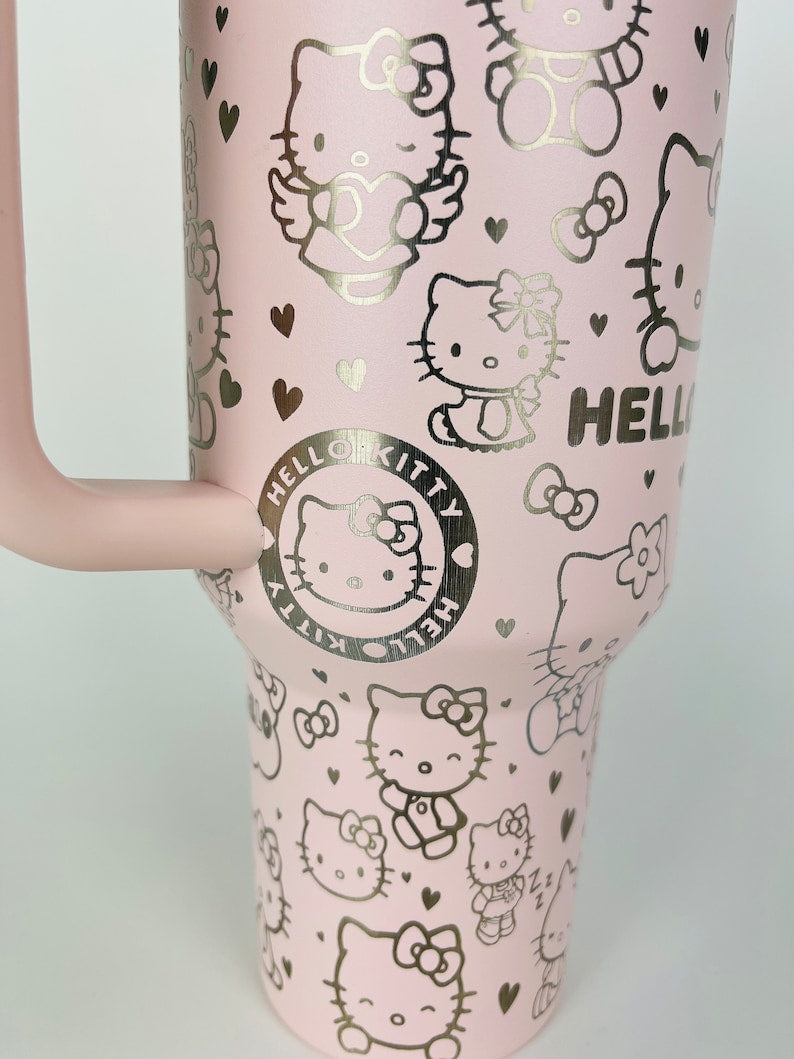 Hello Kitty Cartoon Custom Stanley Cup 40 oz 30 oz Tumbler With Handle