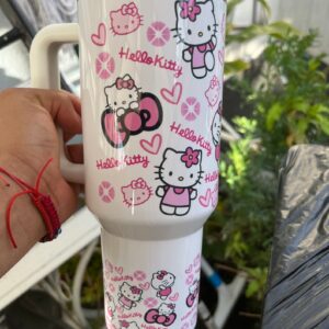 Hello Kitty Cartoon Custom Stanley Cup 40 oz 30 oz Tumbler With Handle