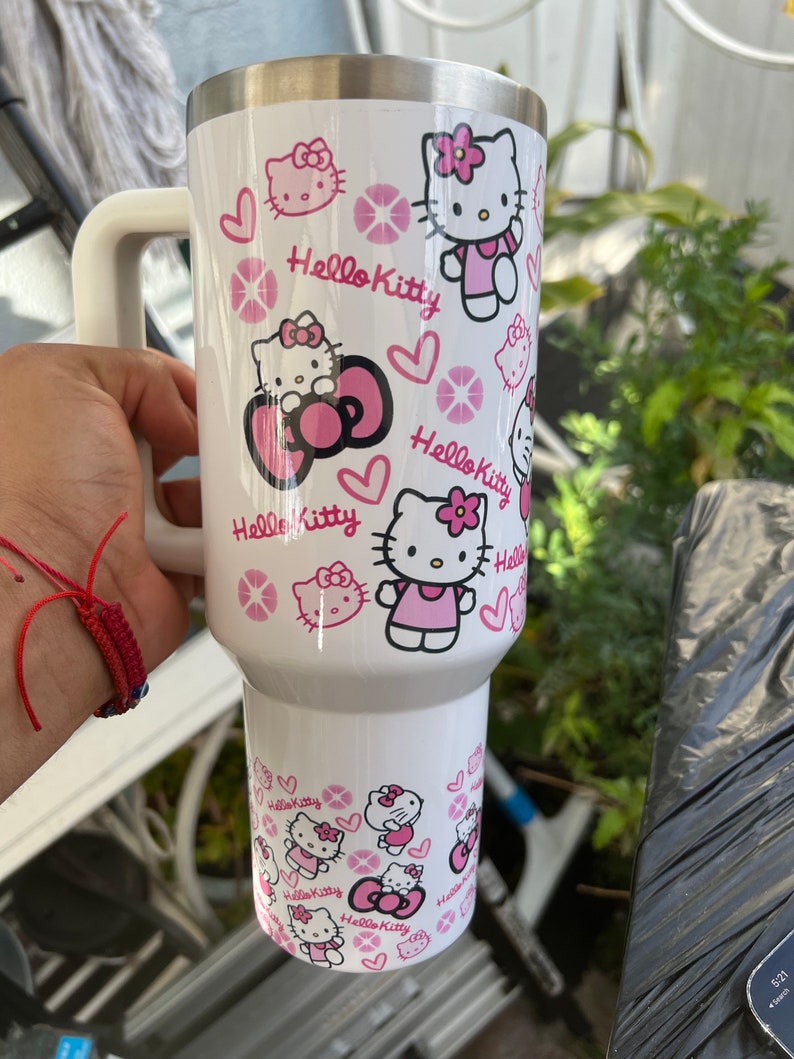 Hello Kitty Cartoon Custom Stanley Cup 40 oz 30 oz Tumbler With Handle