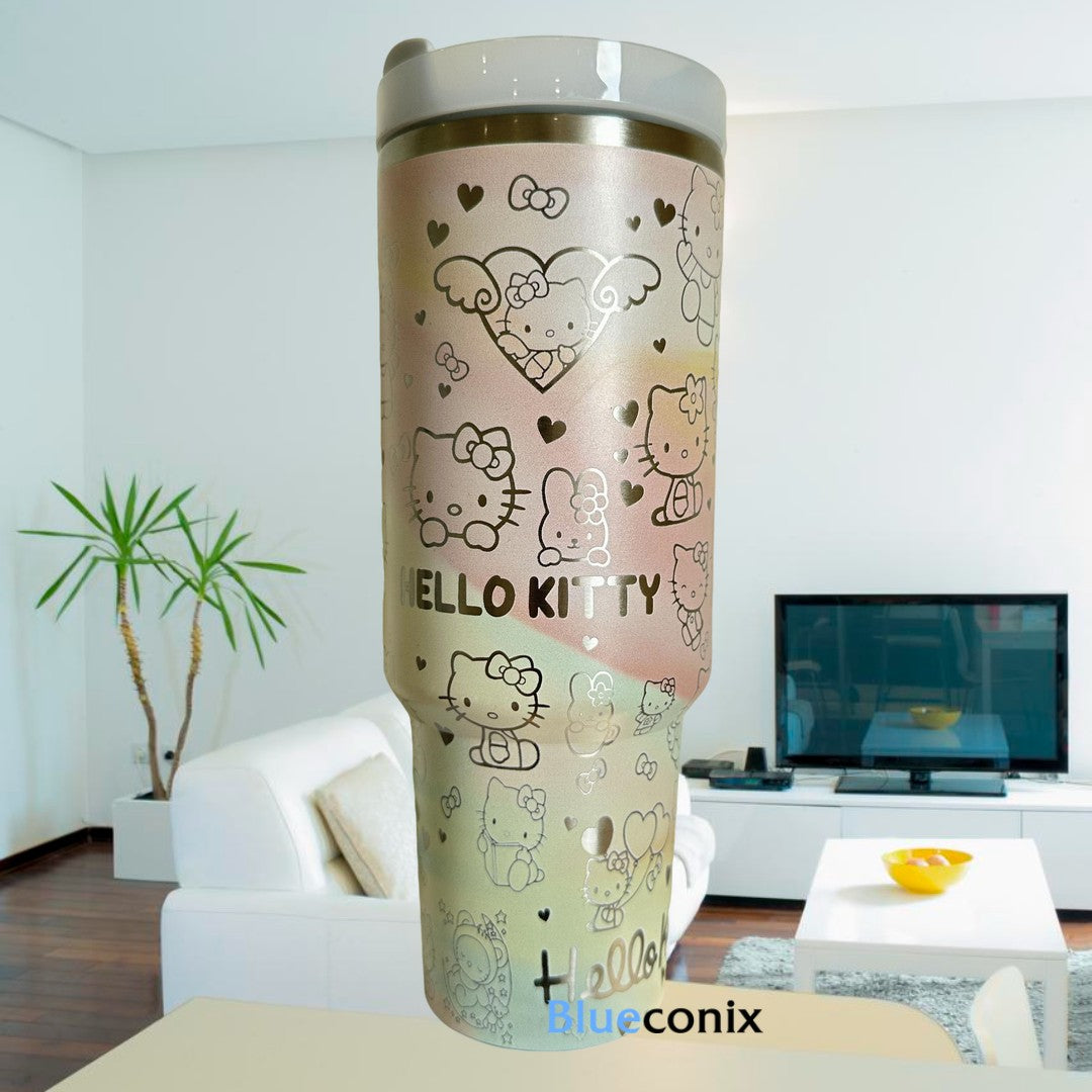 Hello Kitty Cartoon Custom Stanley Cup 40 oz 30 oz Tumbler With Handle